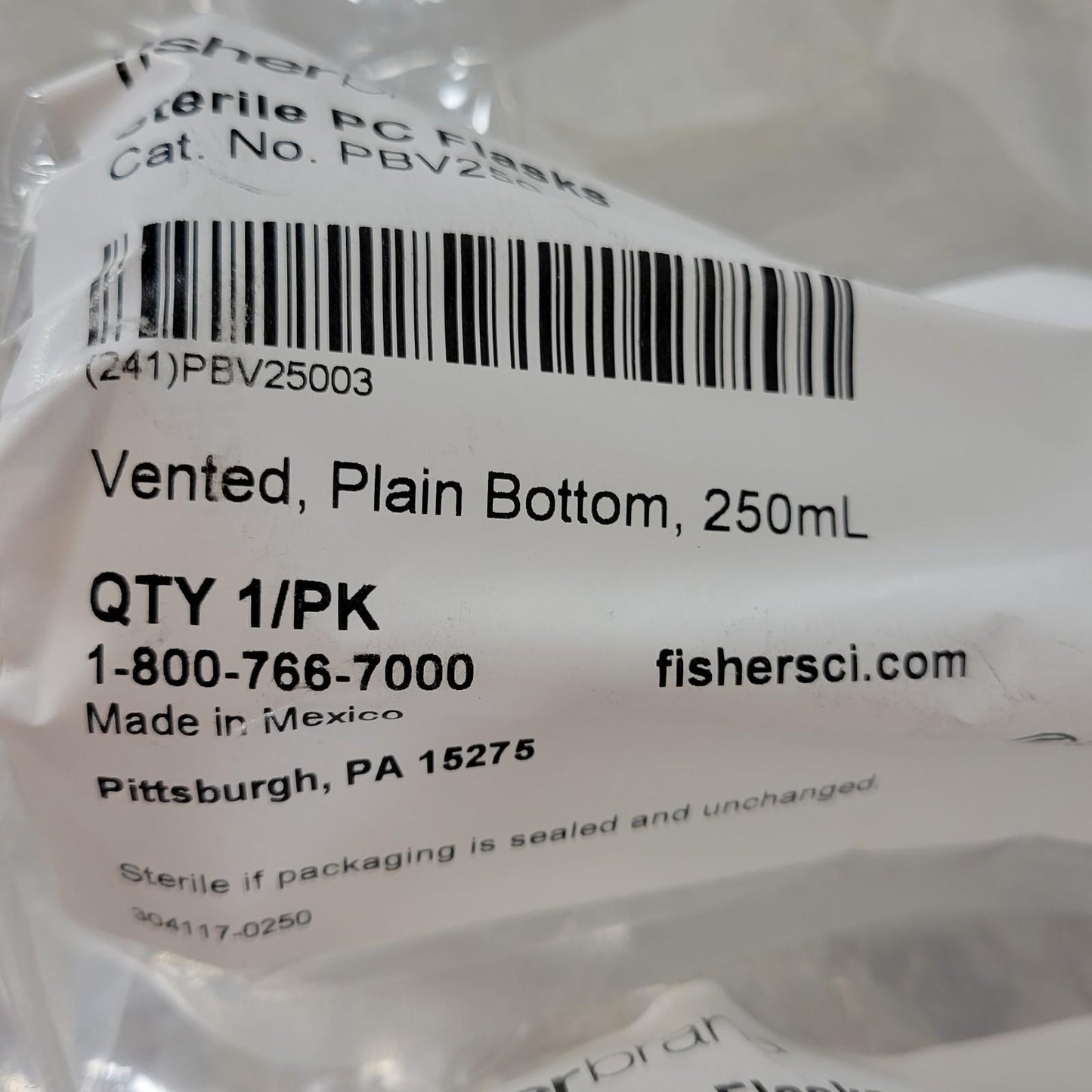 Lot of 9 Fisherbrand PBV250 PC Plain Bottom Vented Shaker Flasks 250mL