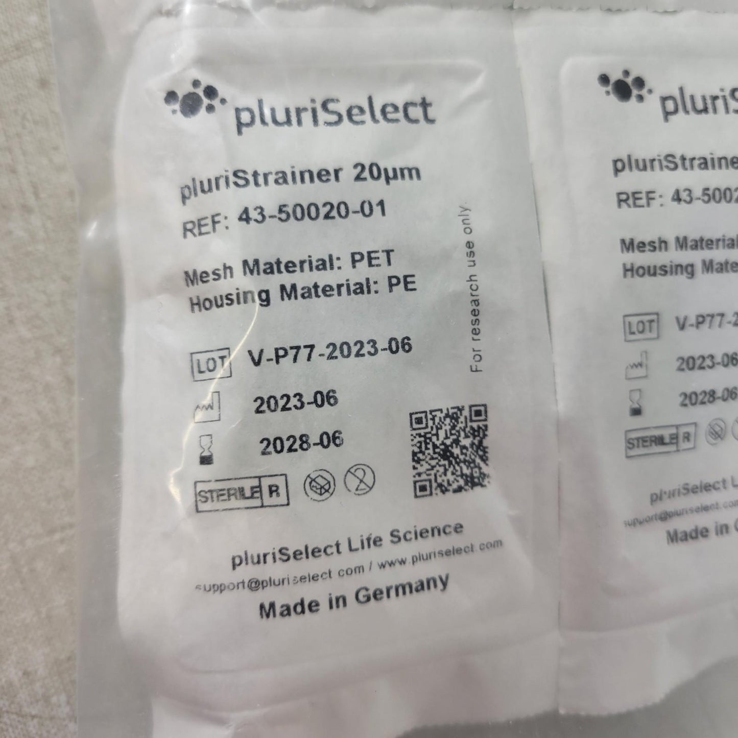 PluriSelect 43-50020-01 pluriStrainer 20 μm Cell Strainer 25Count Sieving Filter