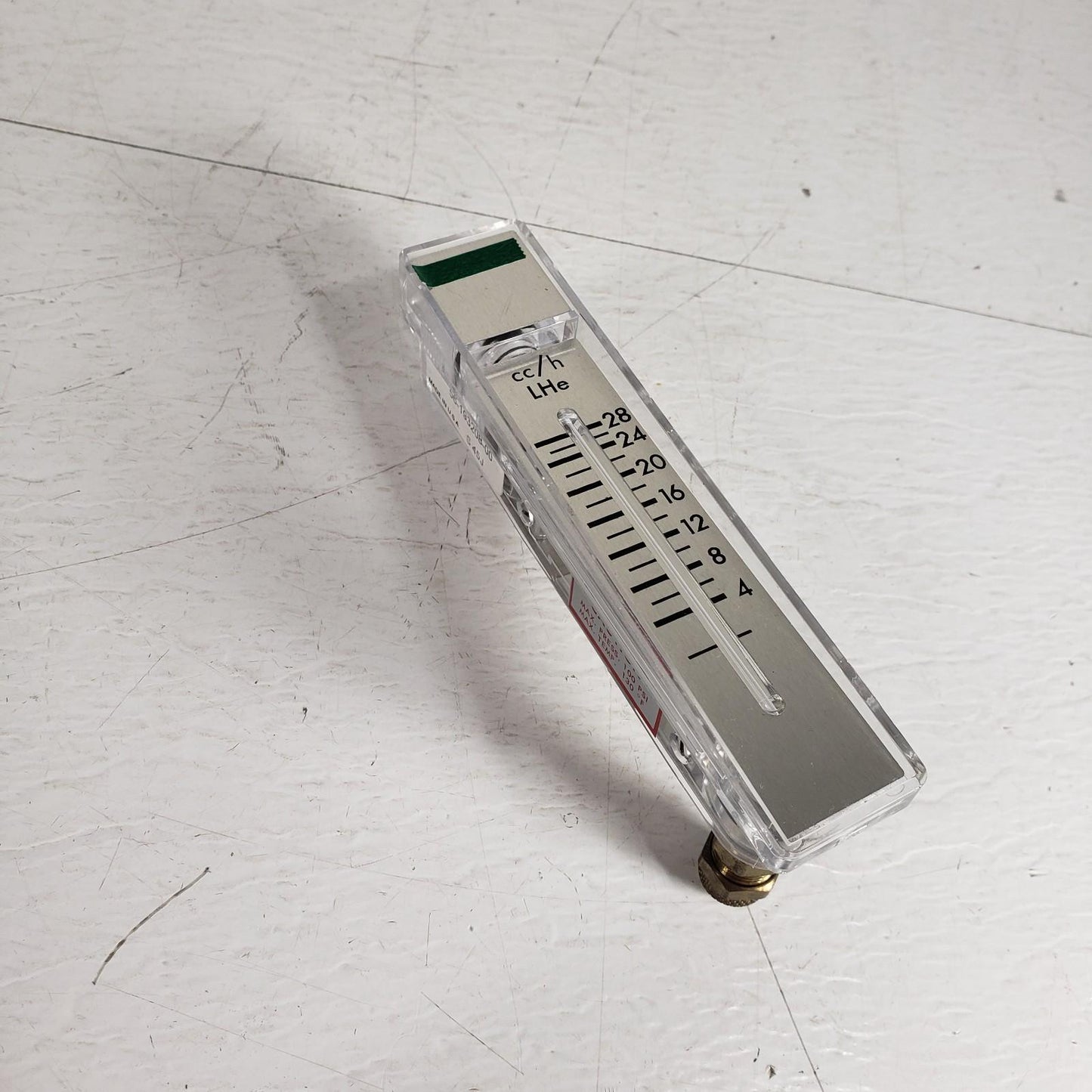 Dwyer Instruments 56-193208-00 cc/h LHe Flow Meter Max Press 100 PSI 130 Deg. F