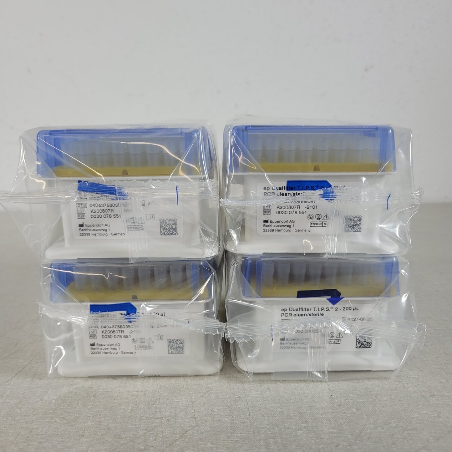 4x Racks Eppendorf 0030078551 ep Dualfilter T.I.P.S 200uL M PCR Exp 2026/12/28