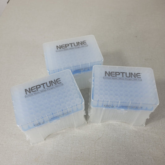 3x Racks 96 Tips Neptune 2372.S 1000uL S3 Low Retention Clean Tips Ext Length