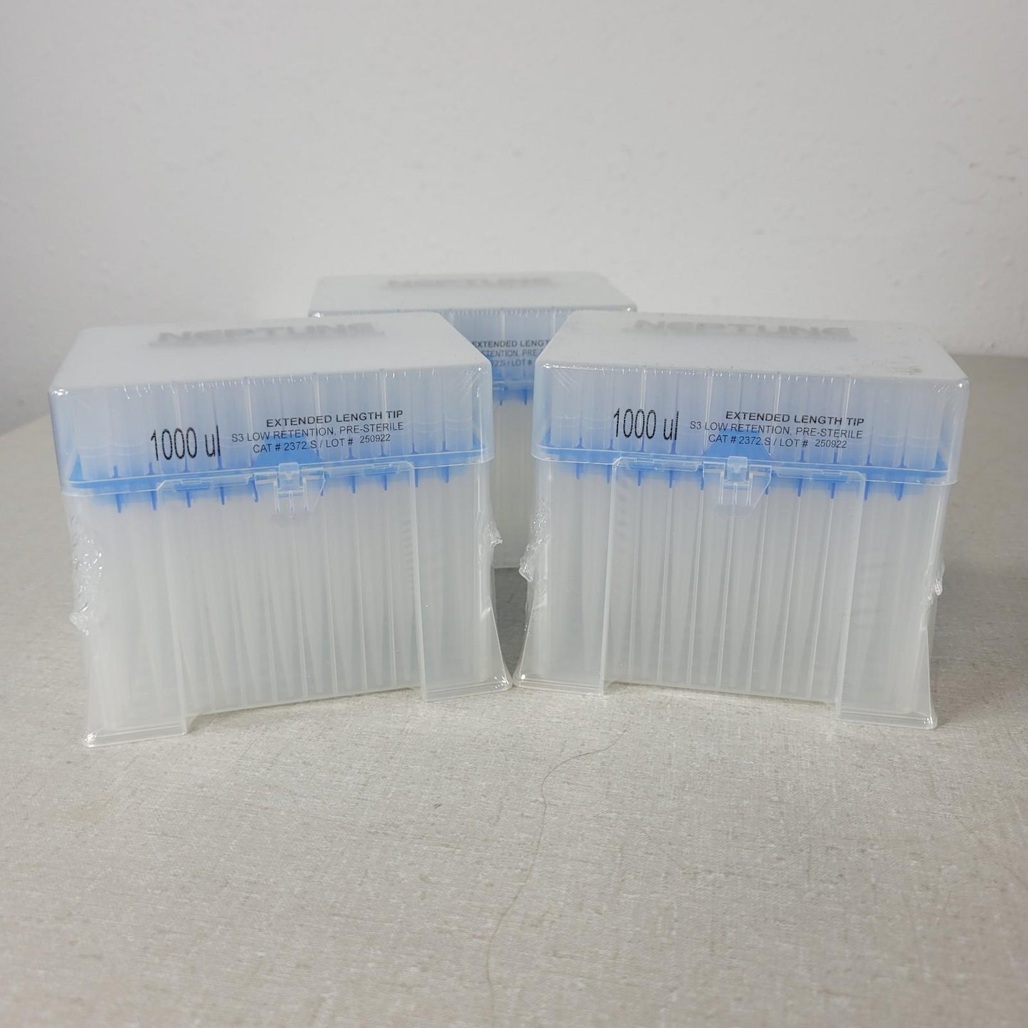 3x Racks 96 Tips Neptune 2372.S 1000uL S3 Low Retention Clean Tips Ext Length