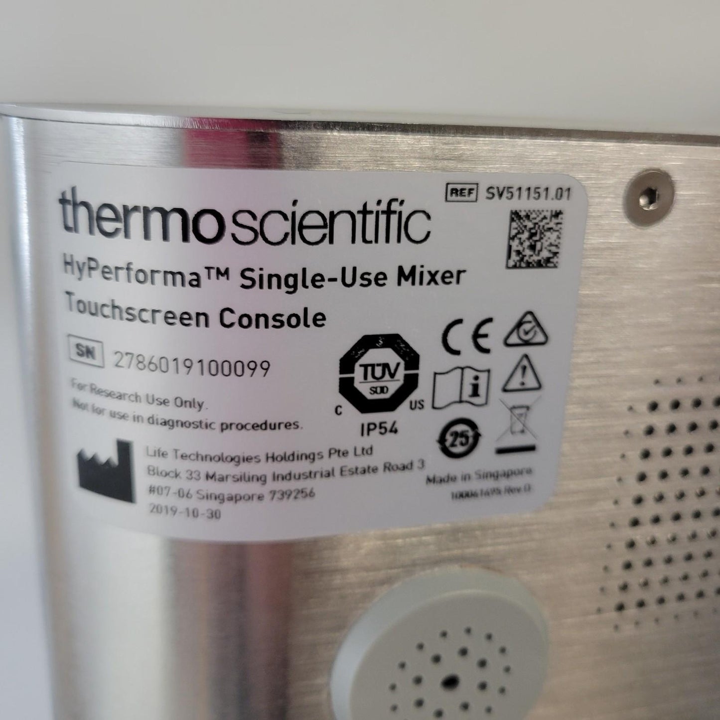 2020 Thermo HyPerforma 1000L Single-Use Mixer SUM1000.5082 Non-Jacketed