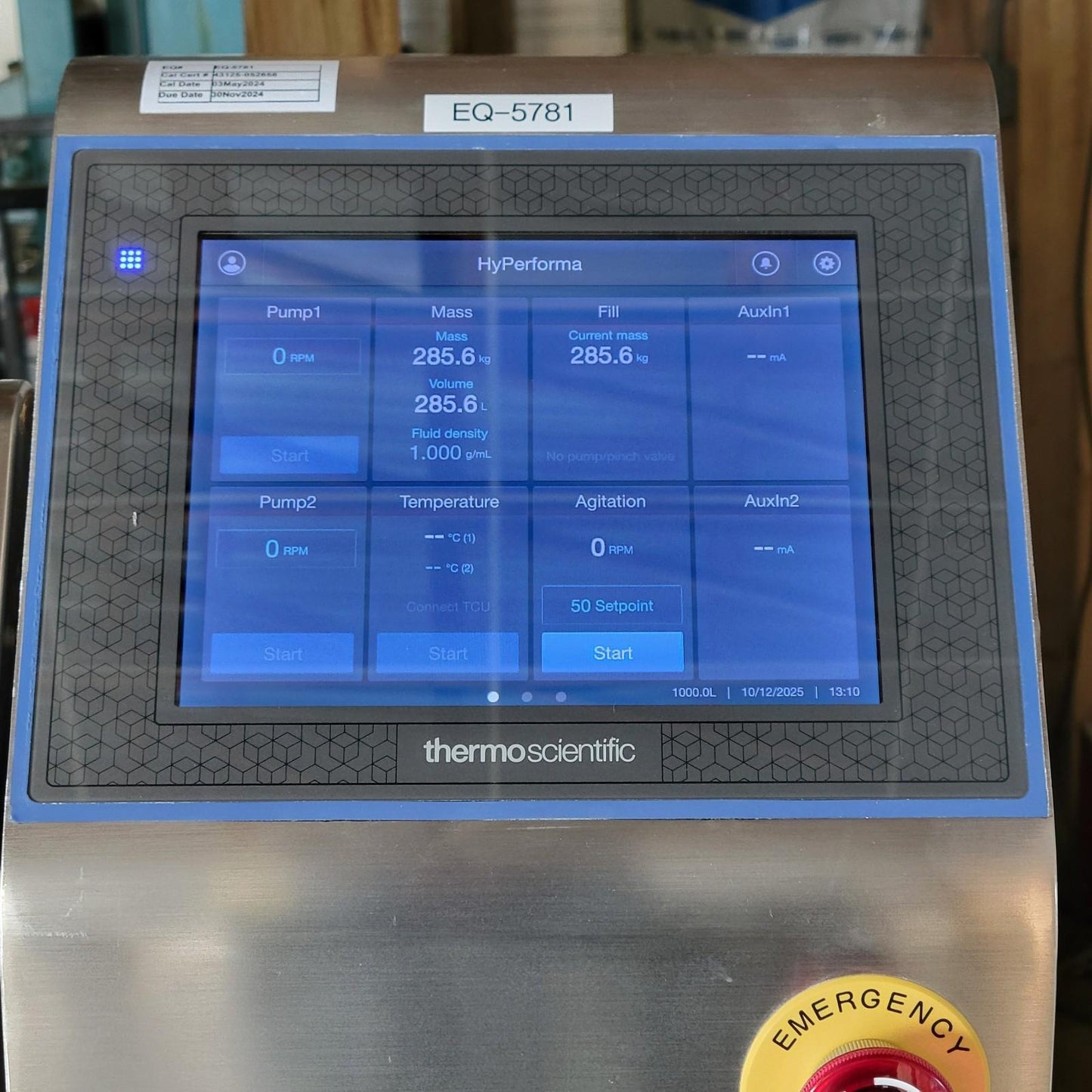 2020 Thermo HyPerforma 1000L Single-Use Mixer SUM1000.5082 Non-Jacketed