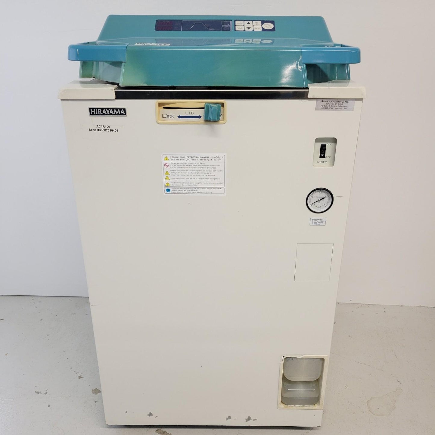 TESTED Hirayama HICLAVE HV-110 Upright Autoclave Sterilization Device 110 Liter