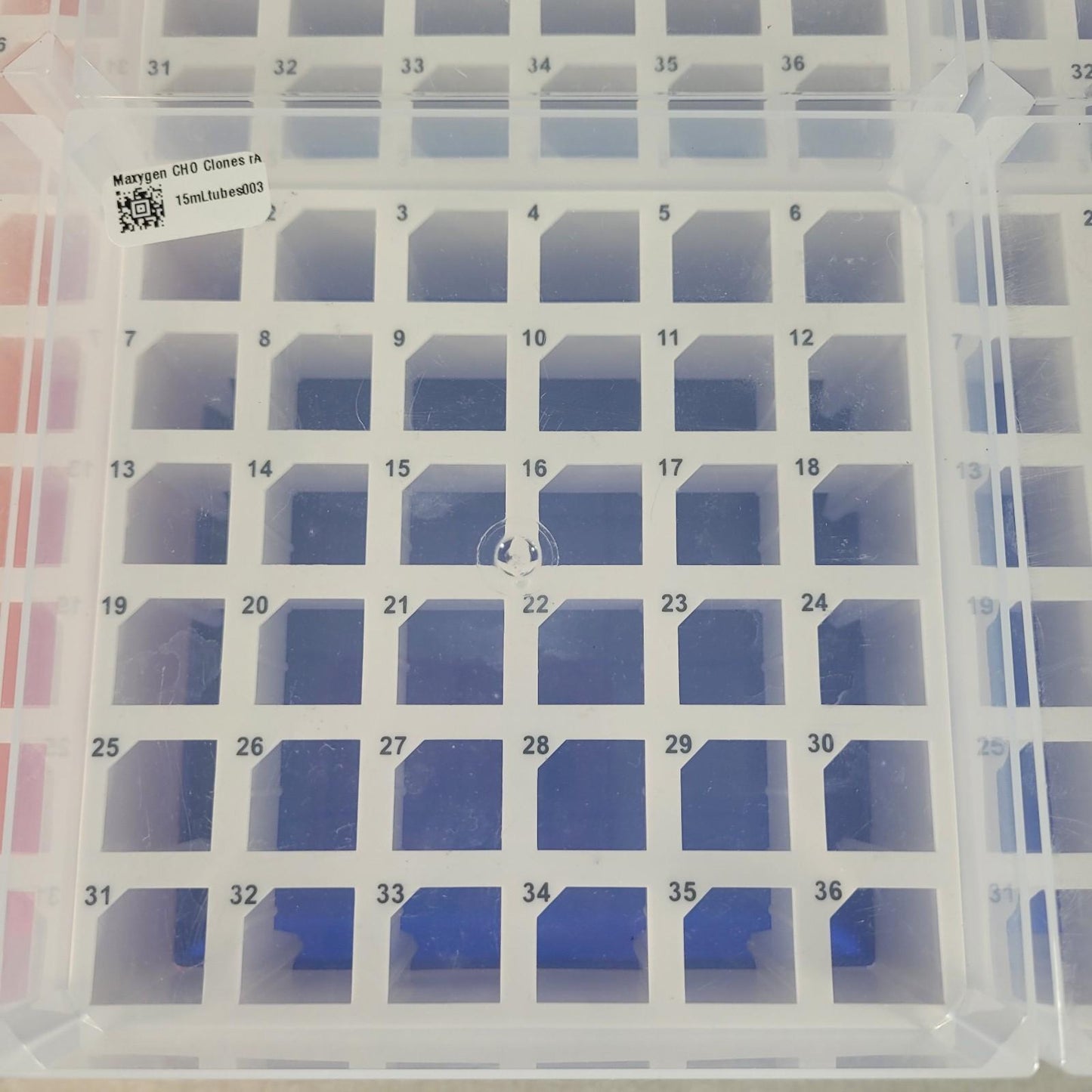 Lot of 12 36-Place 15mL Cole-Parmer Polypropylene Freezer Box  3 Orange 9 Blue