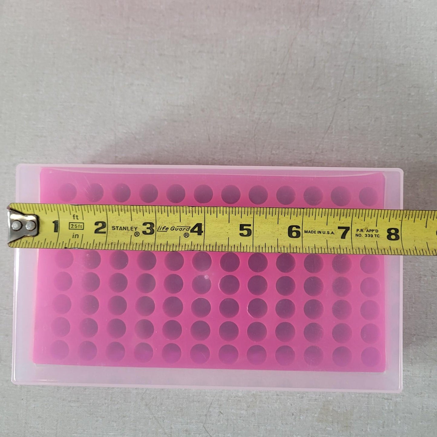Lot Of 6 96-Well Tube PCR Microtube Storage Preparation Rack Pink Cover