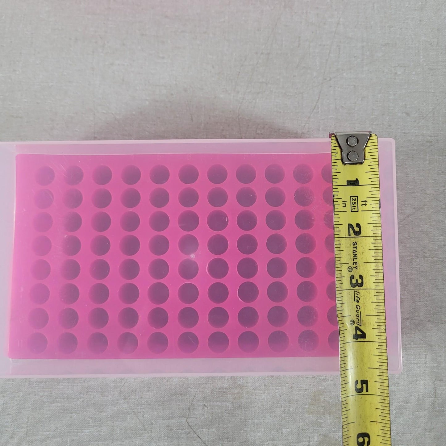 Lot Of 6 96-Well Tube PCR Microtube Storage Preparation Rack Pink Cover