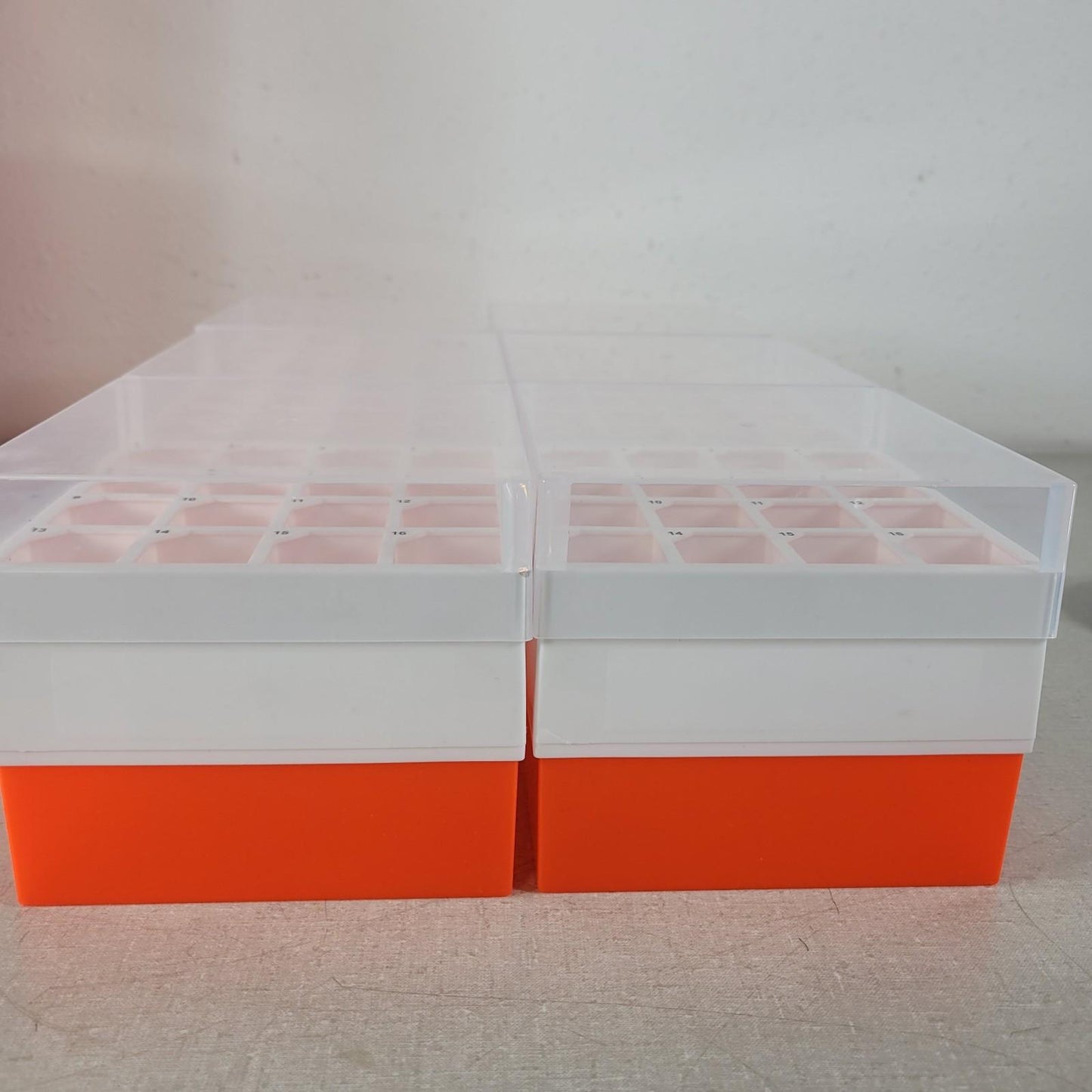 Lot Of 6 Cole-Parmer Polypropylene Freezer Box 16 x 50mL Orange Centrifuge Tubes