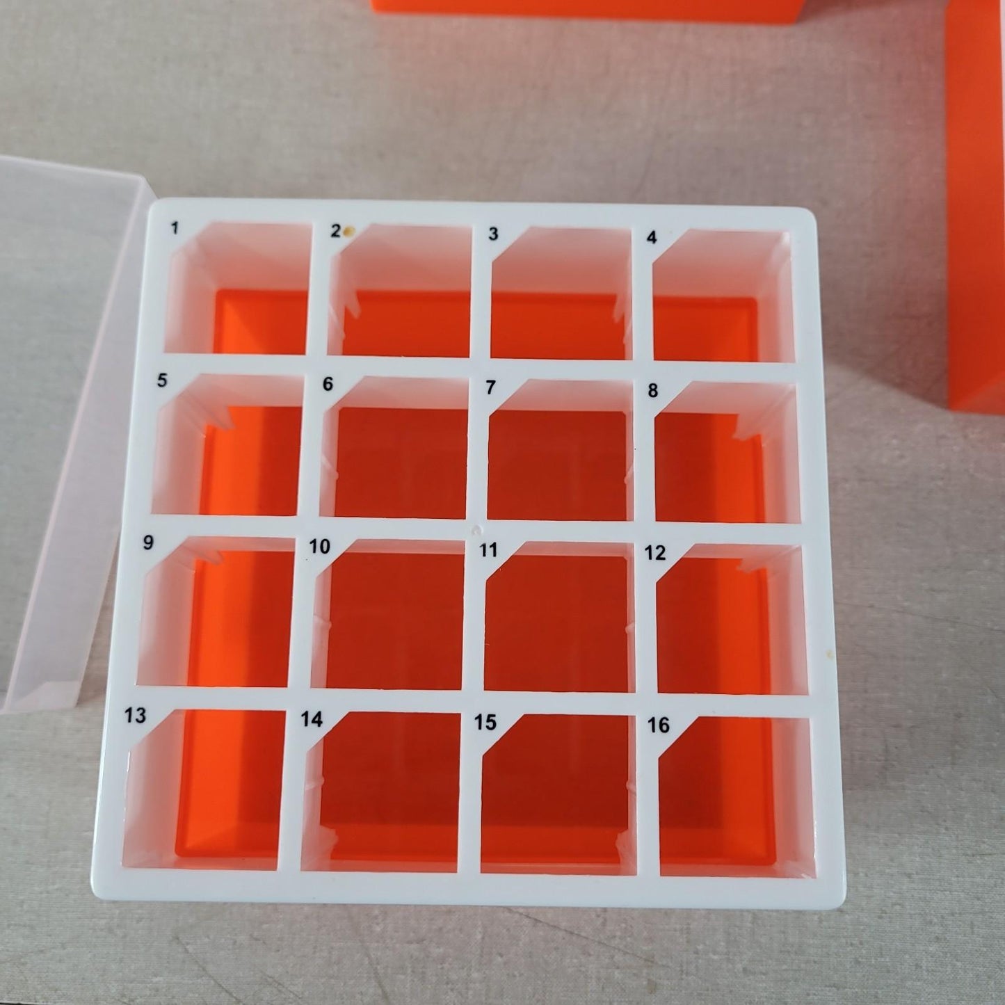Lot Of 6 Cole-Parmer Polypropylene Freezer Box 16 x 50mL Orange Centrifuge Tubes