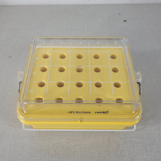 VWR Globe 454025 Cryocool Mini Cooler 20-Place 4x5 -20°C 1.5 mL Tubes Yellow