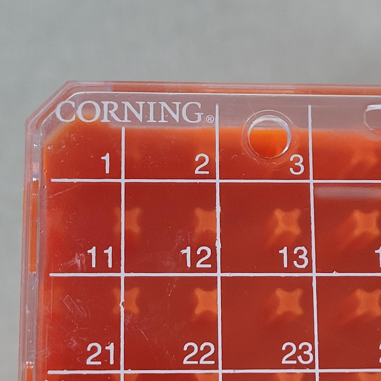 Lot Of 10x Corning 431121 Cryogenic Vial Storage Box Orange Polycarbonate