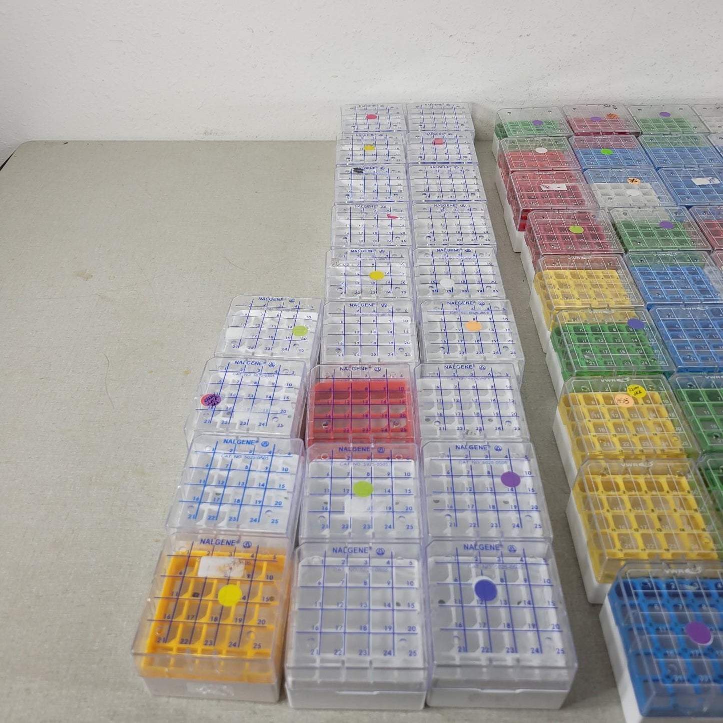 Lot Of 95 Nalgene VWR 5025-0505 CryoBoxes Polycarbonate 25-Place Cryogenic Vials