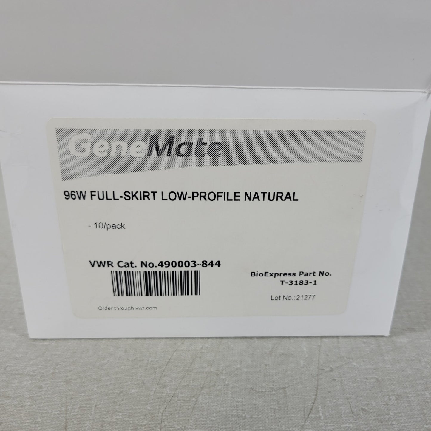 VWR 490003-844 Gene Mate 96 Well Full Skirted Low Profile 0.1 ml Natural 8 Pack