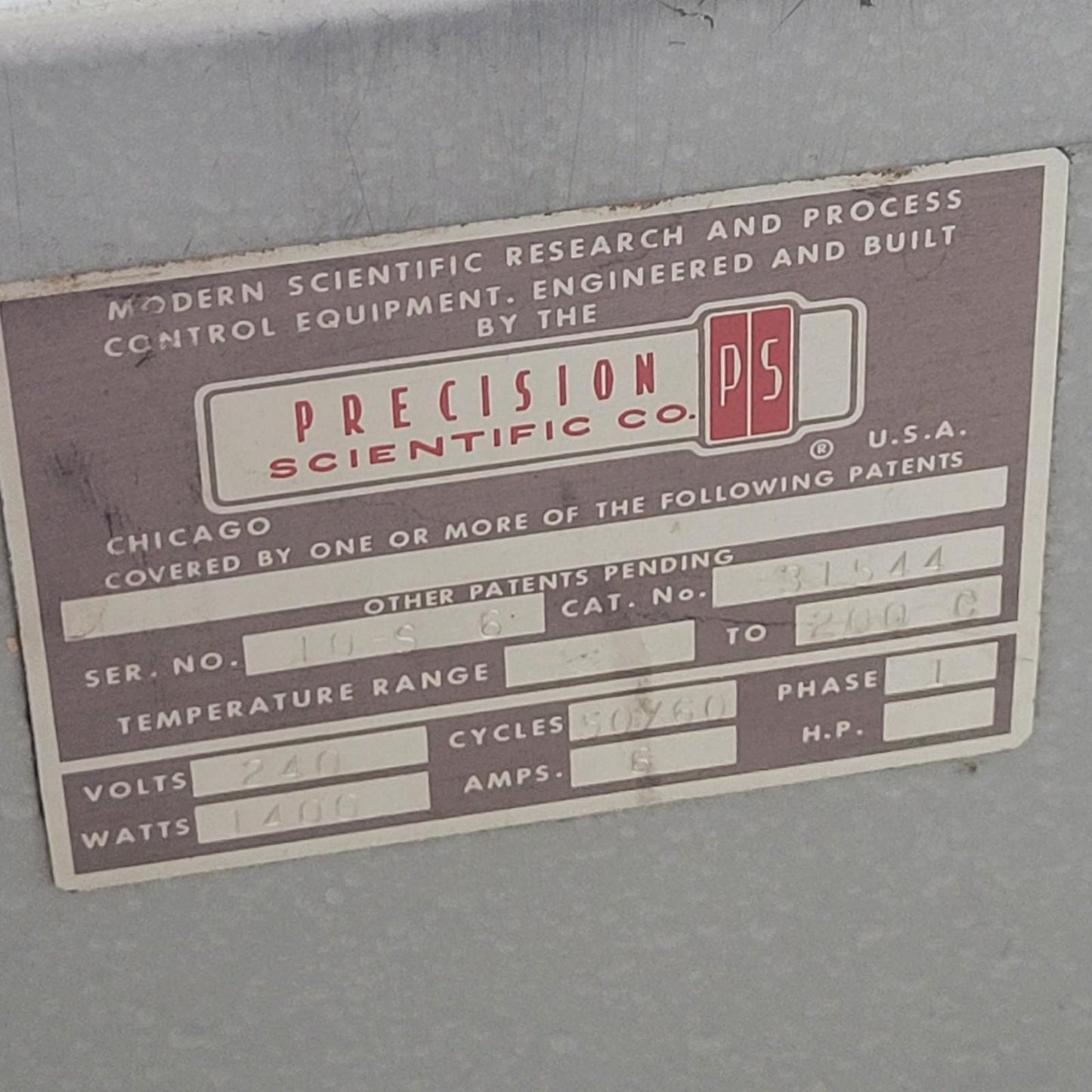 TESTED Precision Thelco 28 31544 Laboratory Oven Incubator Convection 200°C 240V