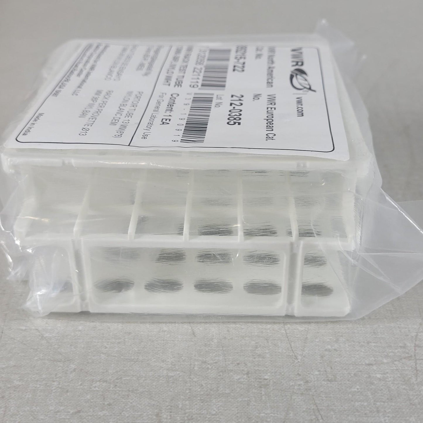 VWR 89215-722 Rack Test Tube 13mm Tubes 36 Place Well White Nylon