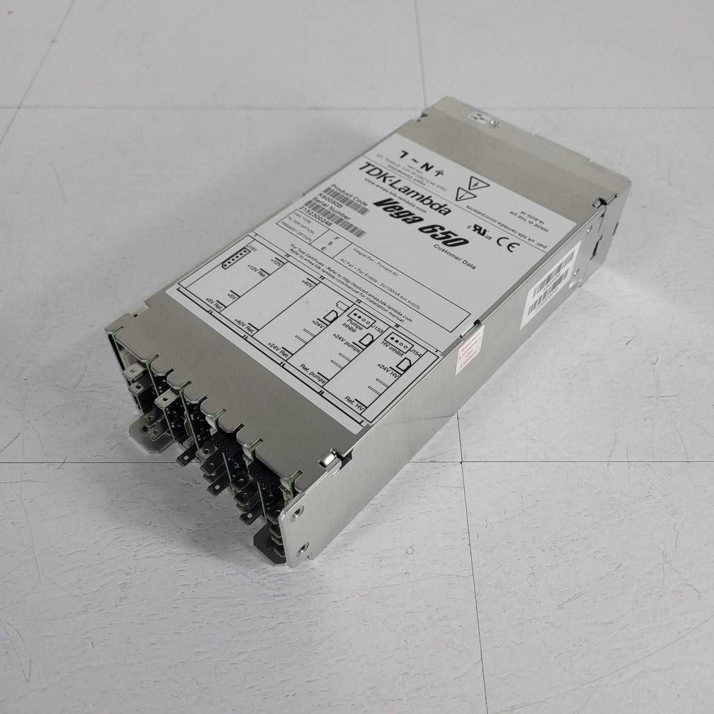 TDK Lambda Vega 650 K60050B Modular Power Supply 110-240V 12A 12VDC 5VDC 24VDC