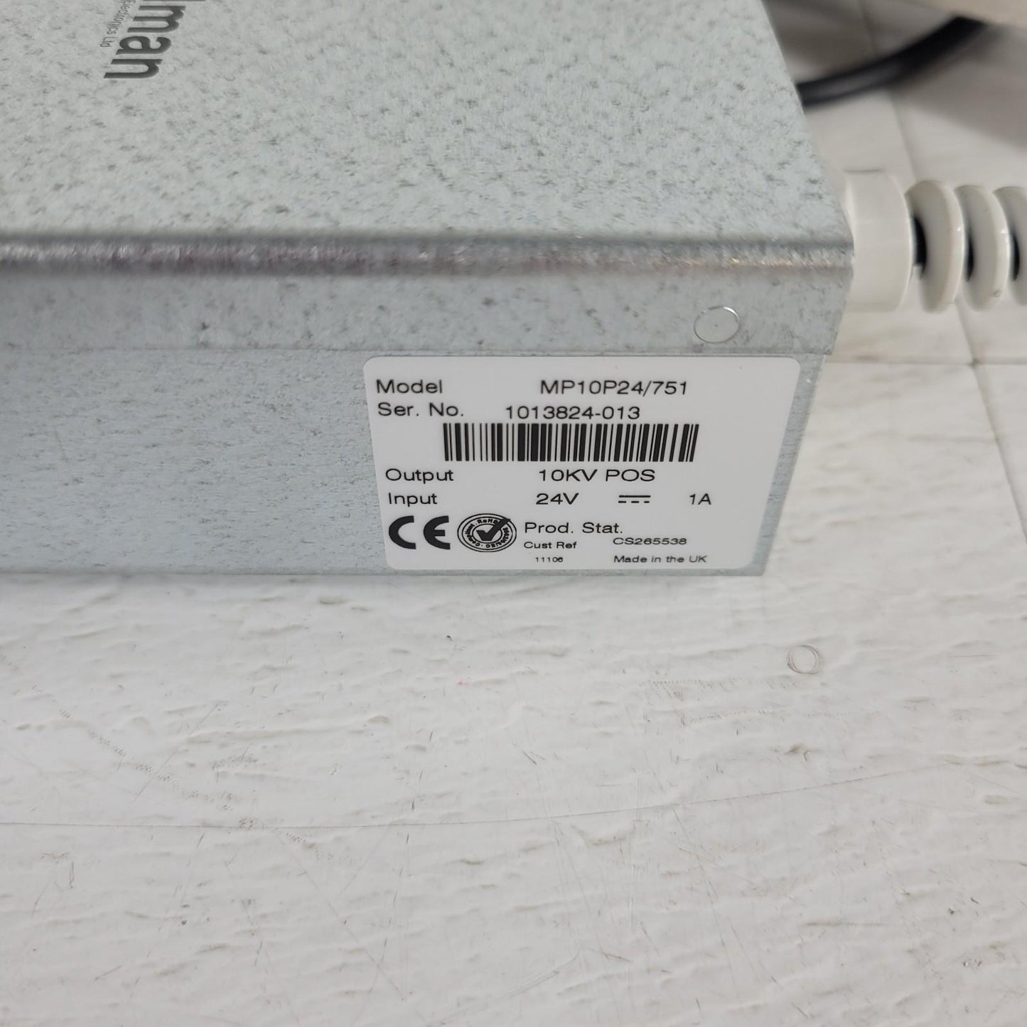 Spellman 10kV High Voltage Power Supply MP Series MP10P24/751 24V 1A Input HVPS