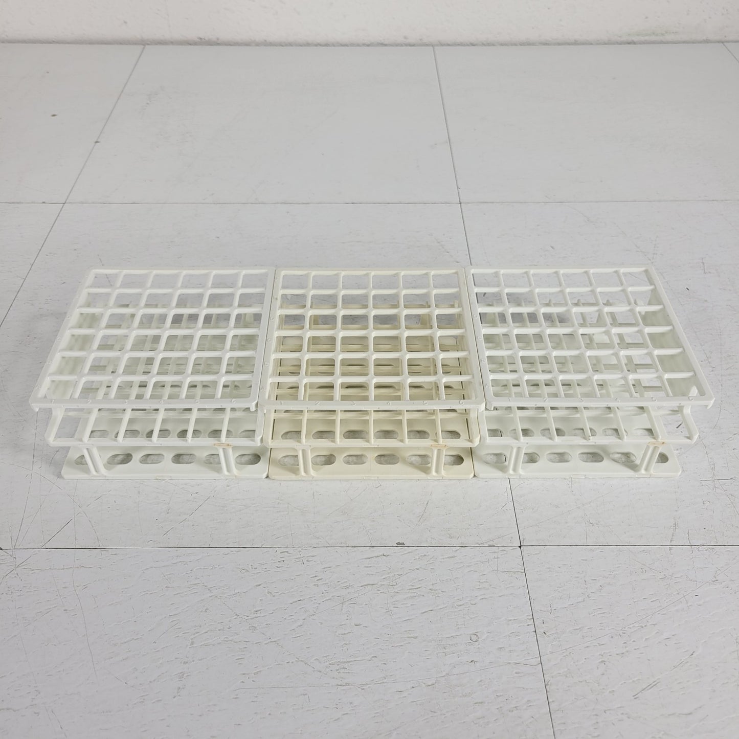 Lot of 3 VWR 89215-722 Test Tube Rack 36-Place Well White Nylon 13 MM