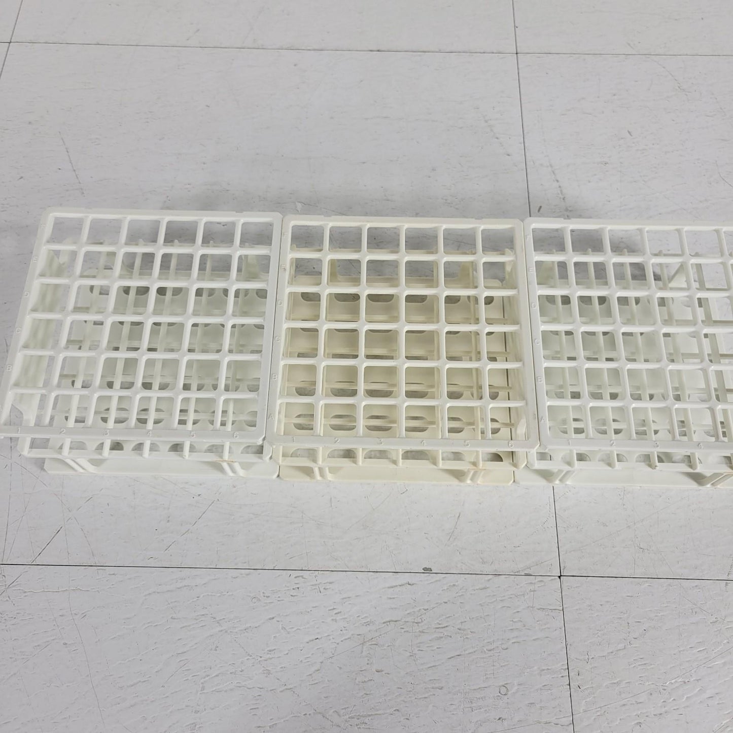 Lot of 3 VWR 89215-722 Test Tube Rack 36-Place Well White Nylon 13 MM