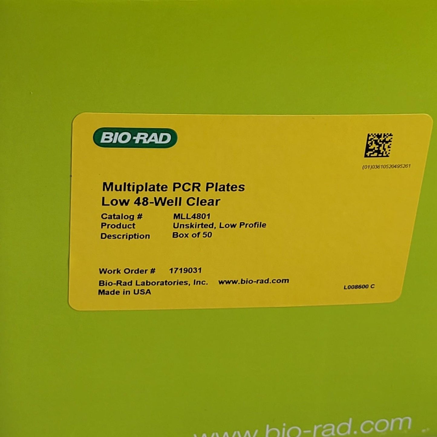 Bio-Rad MLL4801 Multiplate PCR Plates Unskirted Low Profile Clear  48-Well 45 Ct