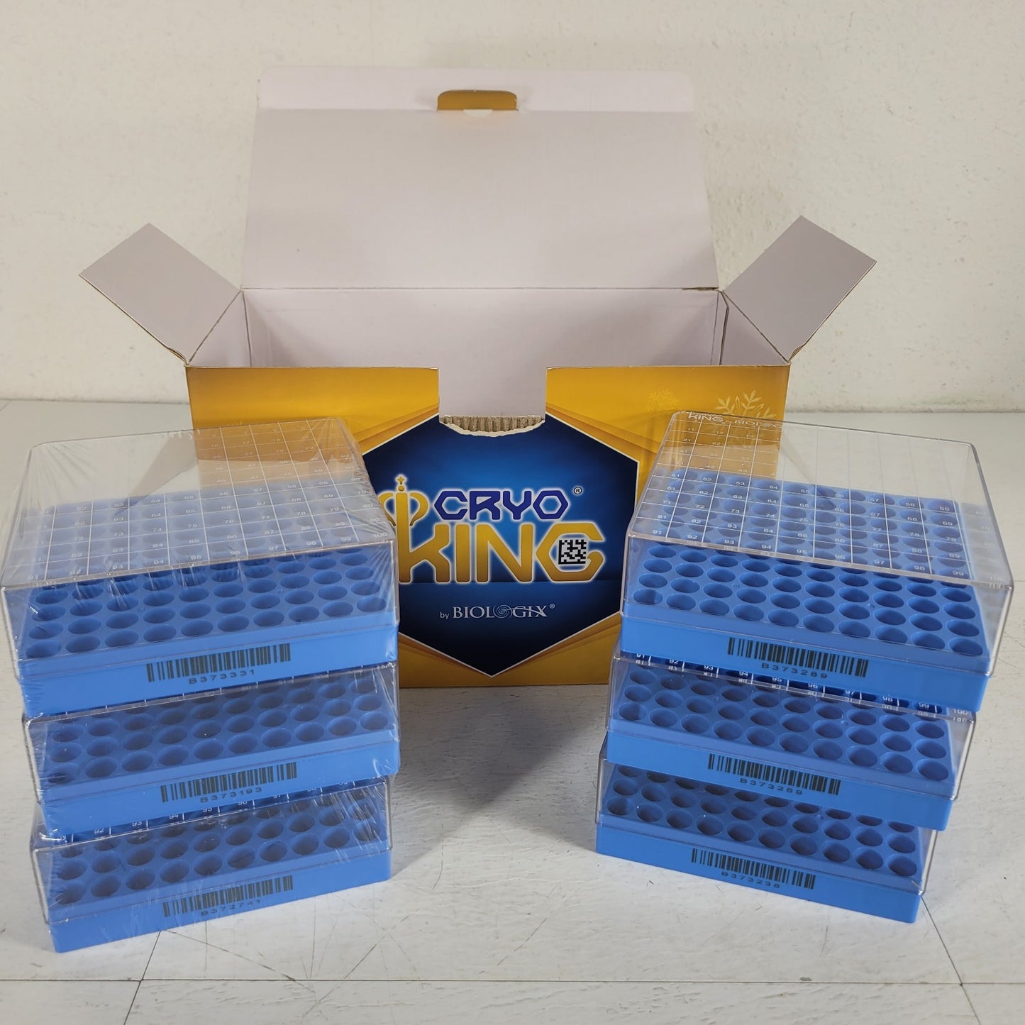Biologix 98-0213 CryoKING Cryogenic Storage Box Polycarbonate 2 Inch 10x10 Blue