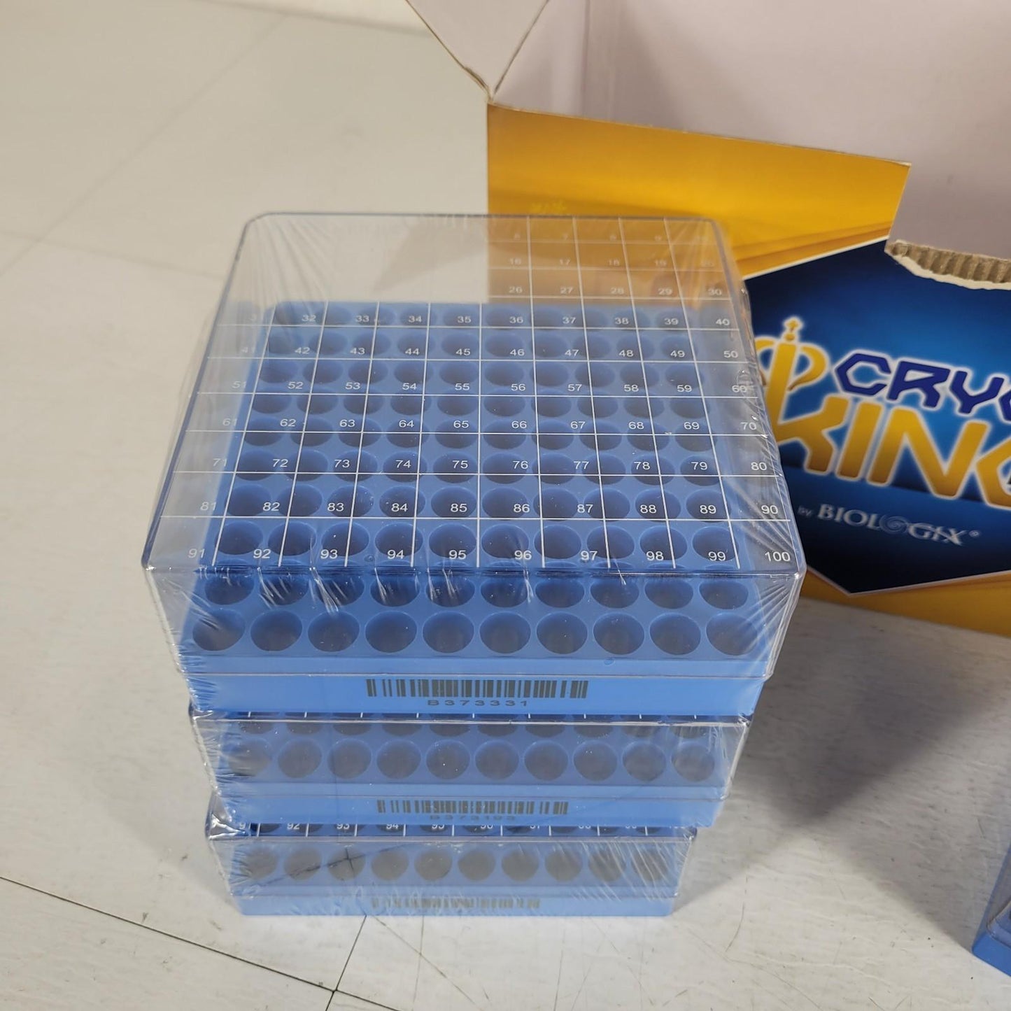 Biologix 98-0213 CryoKING Cryogenic Storage Box Polycarbonate 2 Inch 10x10 Blue