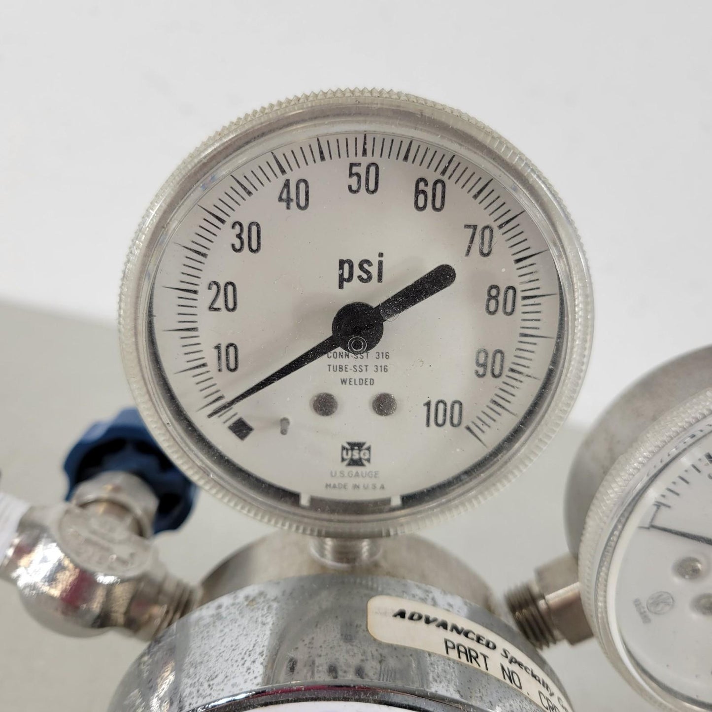 Advanced Specialty Gas Equipment CRB375660 ASGE Regulator 0-100 & 100-4000 PSI