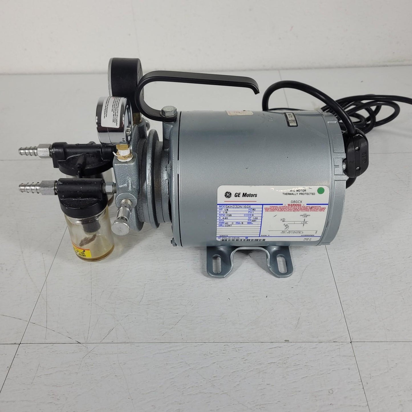 TESTED PULLS STRONG Gast G8GCX Air Vacuum Compressor Pump 1/6HP Collection Cups