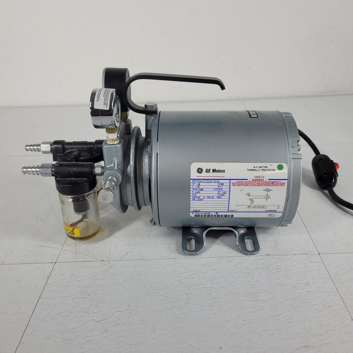 TESTED PULLS STRONG Gast G8GCX Air Vacuum Compressor Pump 1/6HP Collection Cups