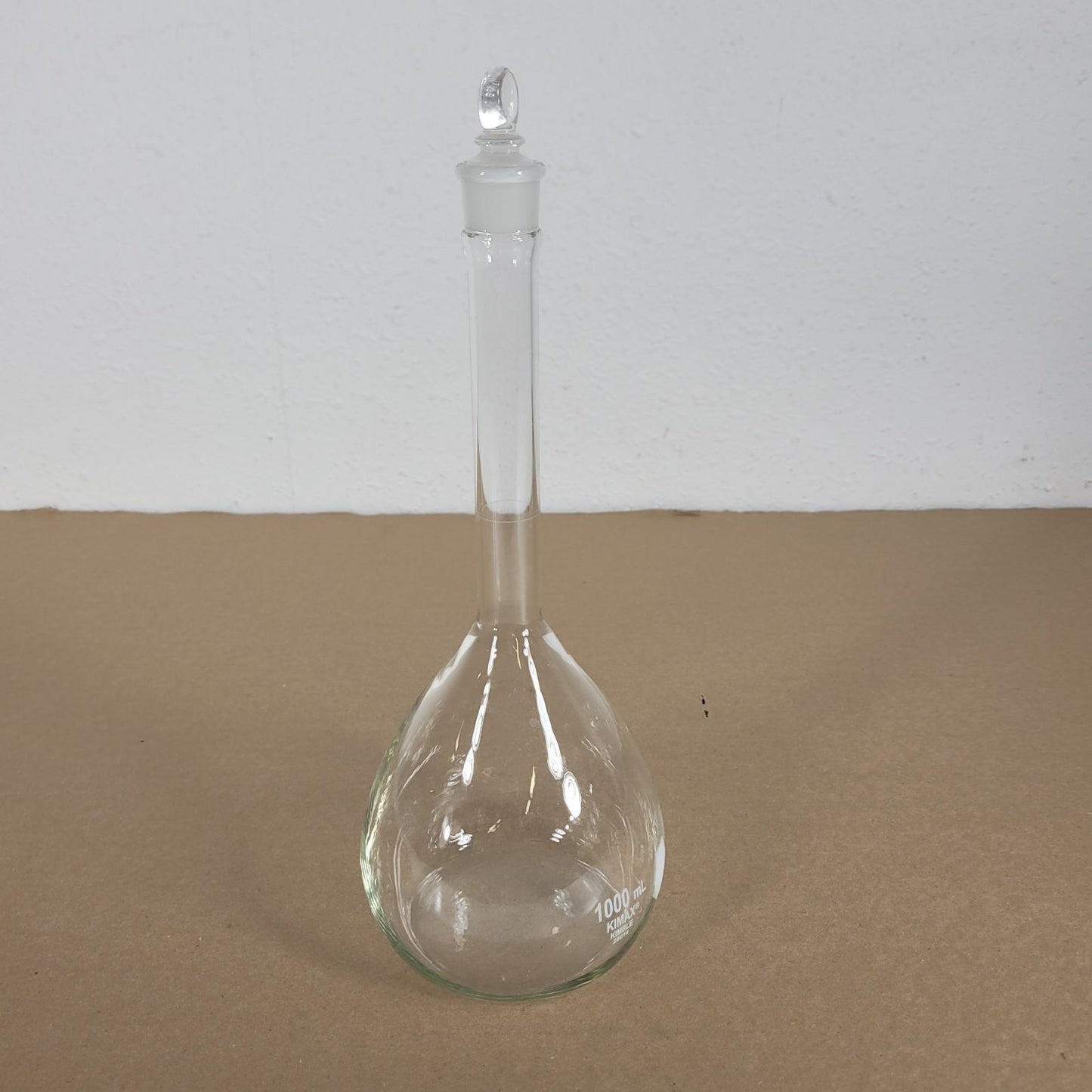 KIMAX KIMBLE 28014 1000mL Volumetric Flask Class A Borosilicate Glass w/ Stopper