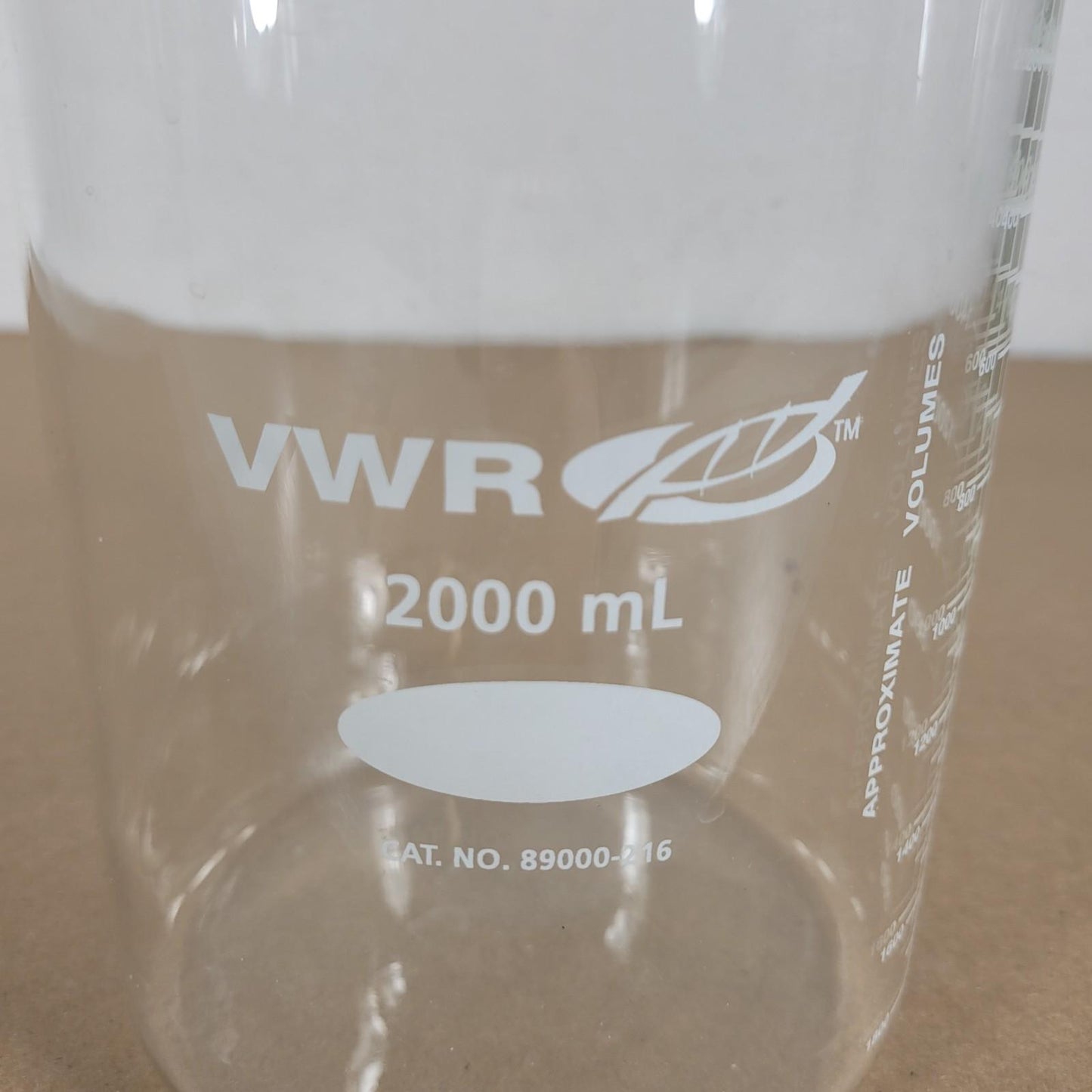 VWR 89000-216 Griffin Low Form Beaker 2000ml Borosilicate Glass Beaded Top