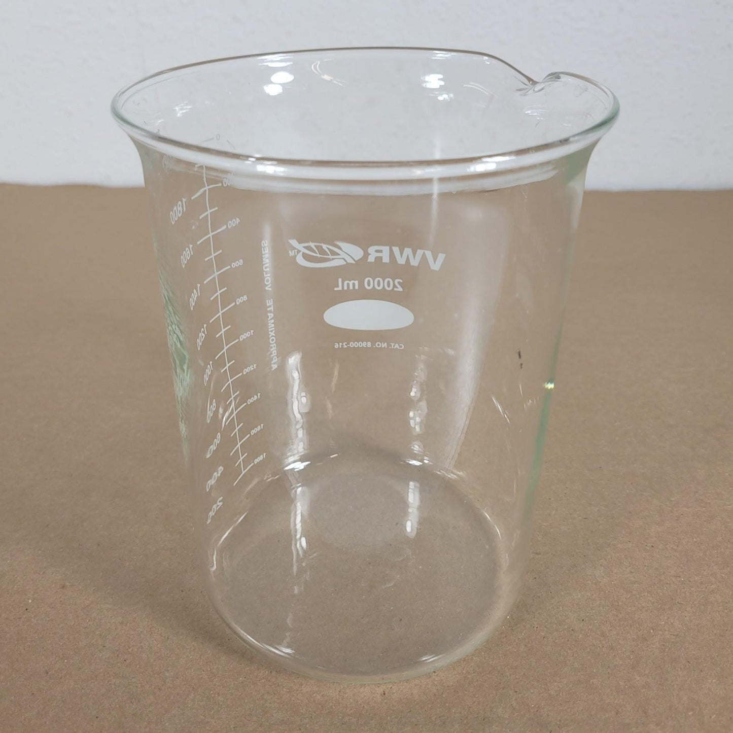 VWR 89000-216 Griffin Low Form Beaker 2000ml Borosilicate Glass Beaded Top