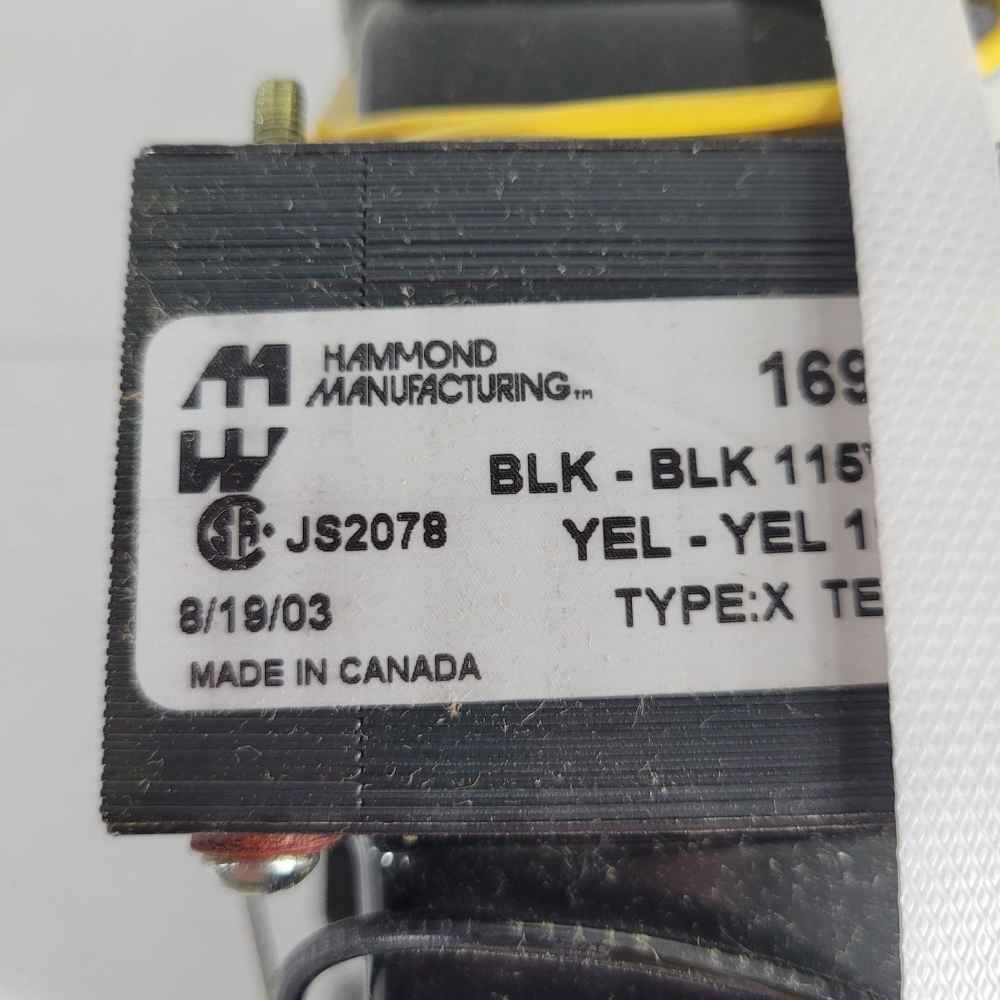 Hammond Manufacturing 169VS Isolation Transformer Hard-Wired 115V 175VA 60Hz