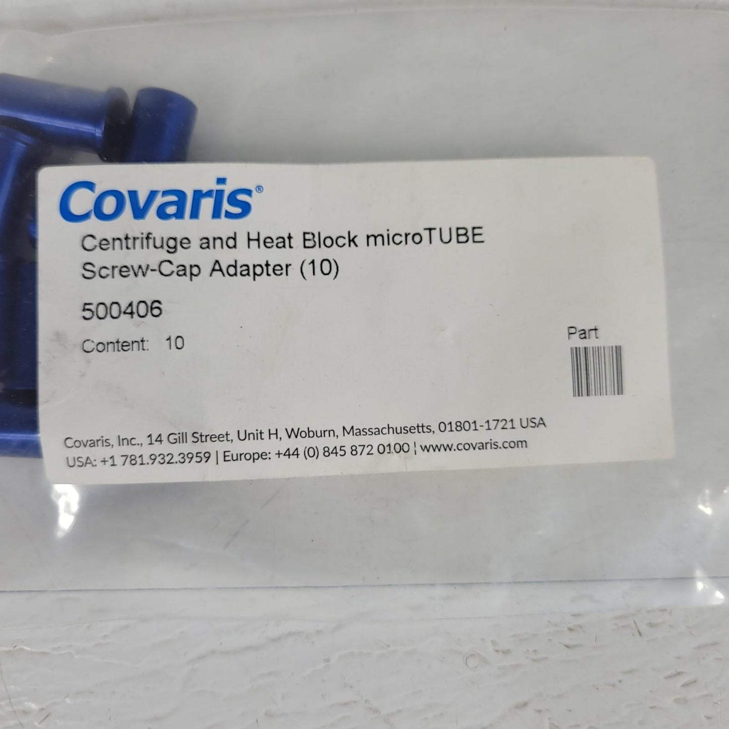 *Lot of 9* Covaris 500406 Centrifuge and Heat Block microTUBE Screw-Cap Adapter