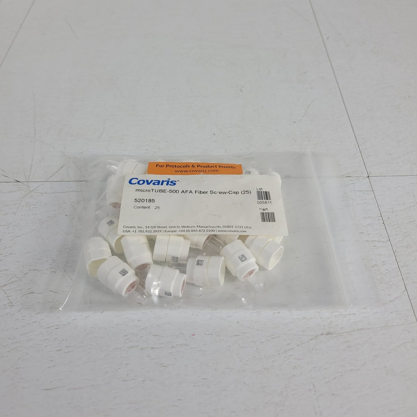 *Lot of 25* Covaris 520185 microTUBE-500 AFA Fiber Screw-Cap FFPE Extraction