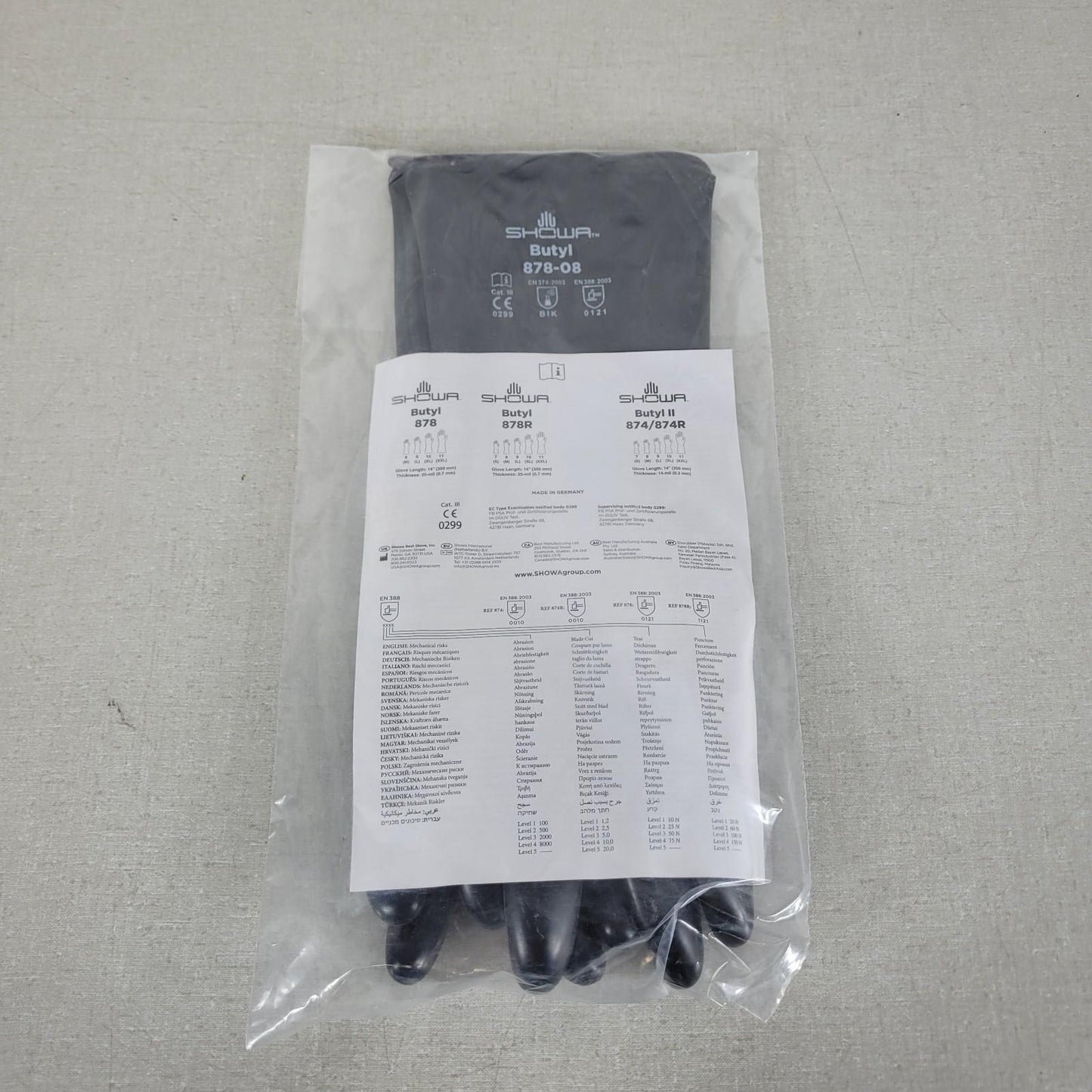 Pair Best Butyl 878-8 Chemical Thick Chemical and Acid Resistant Rubber Gloves