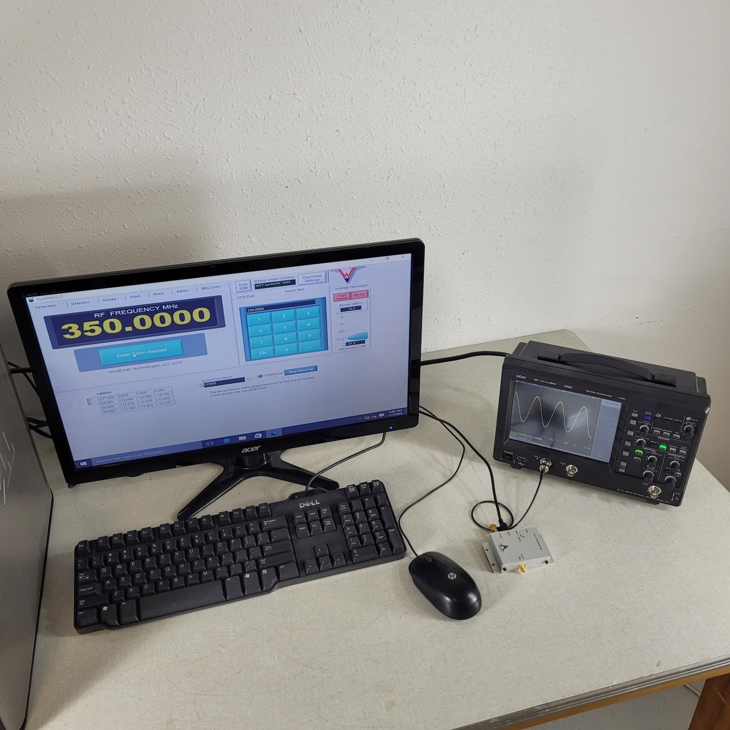 TESTED Windfreak Tech SynthNV 34MHz-4.4GHz RF Signal Generator + Power Detector
