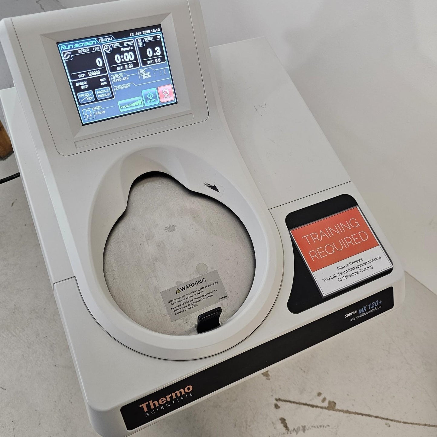 TESTED- Thermo Sorvall MX120+ Micro Ultracentrifuge 120k RPM w/ S120-AT2 Rotor