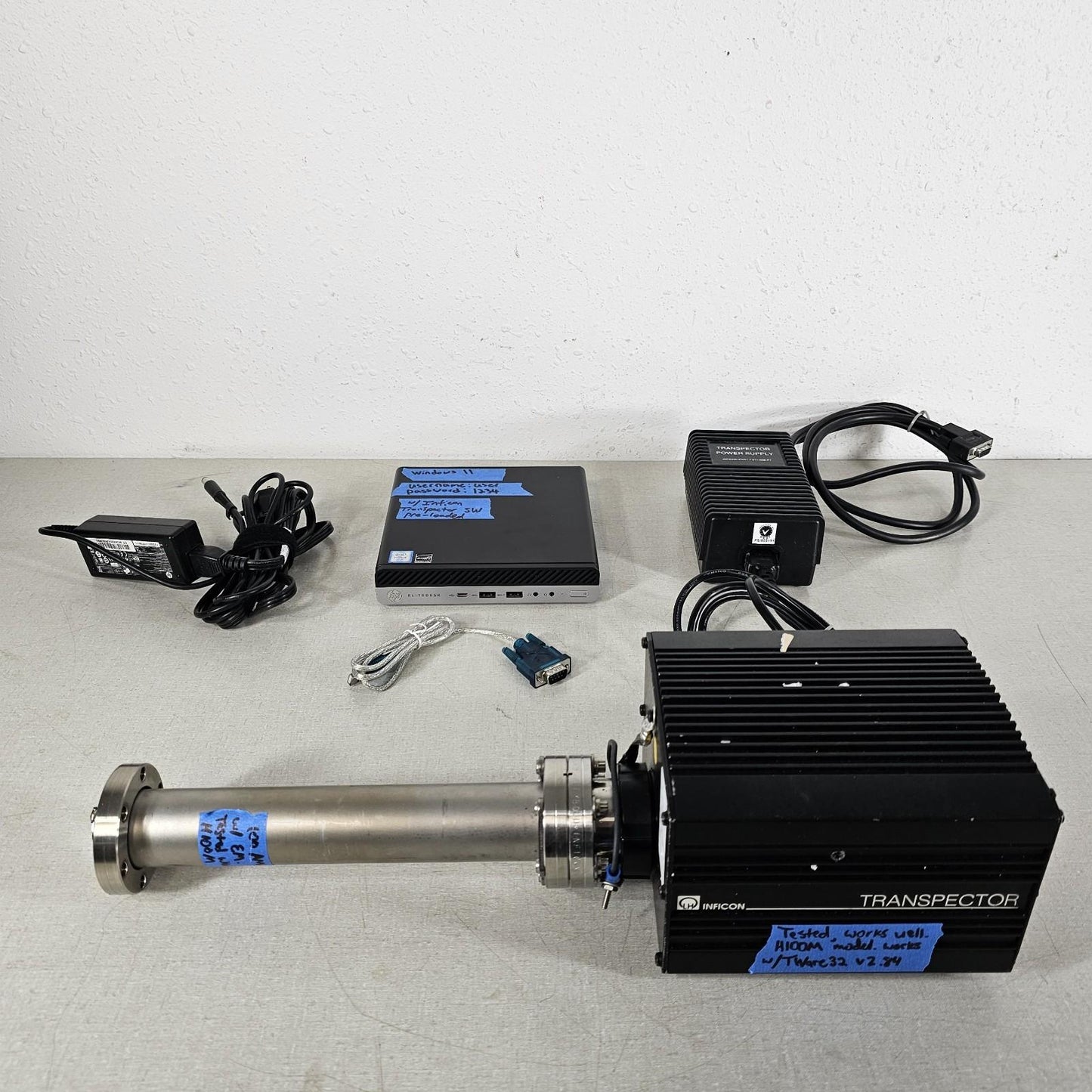 TESTED Inficon H100M RGA 1-100 AMU Faraday Electron Multiplier DN35CF TWare32 PC