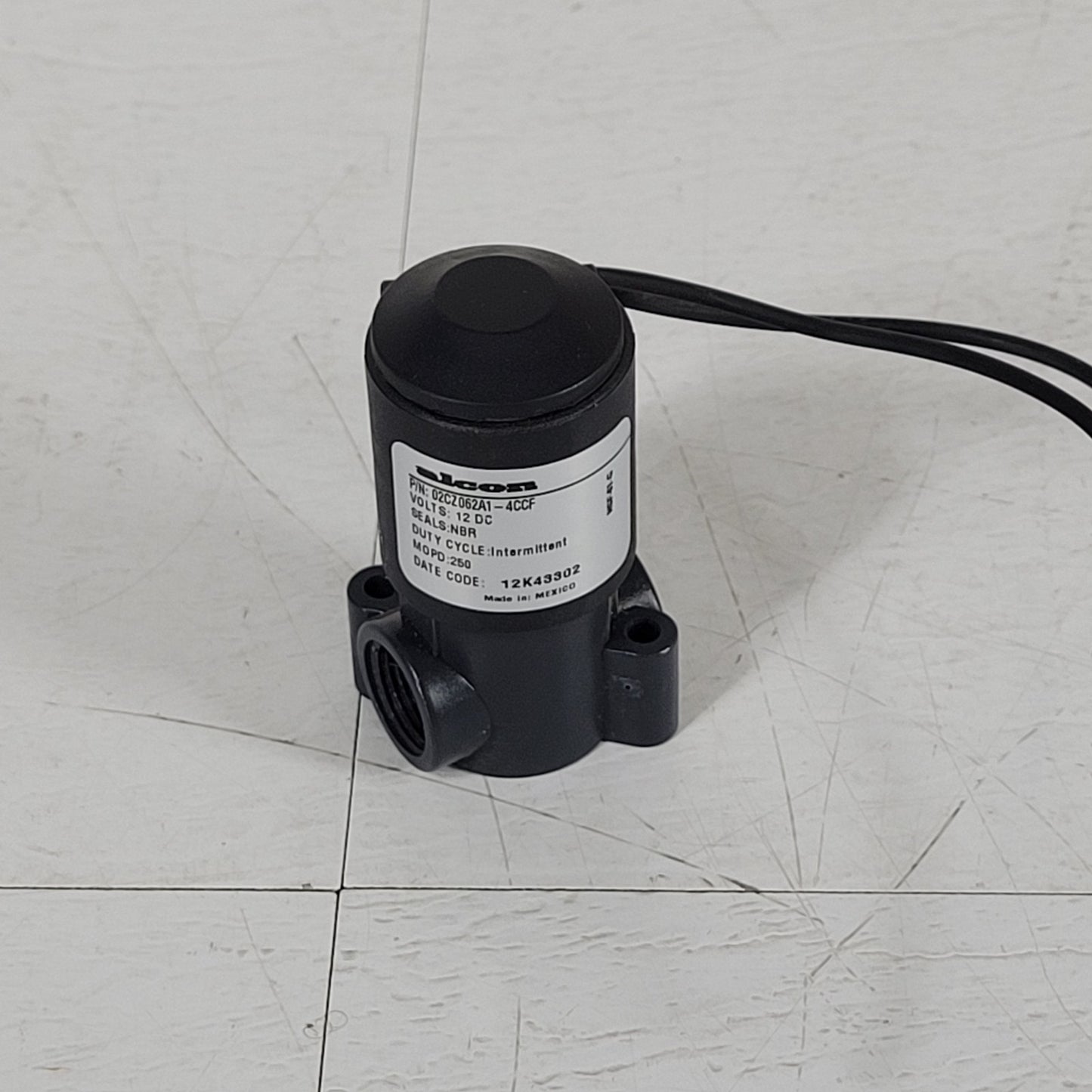 Alcon 02CZ062A1-4CCF Solenoid Valve 2 Way NC Delrin 3/8" Flow Factor 0.45 12 VDC