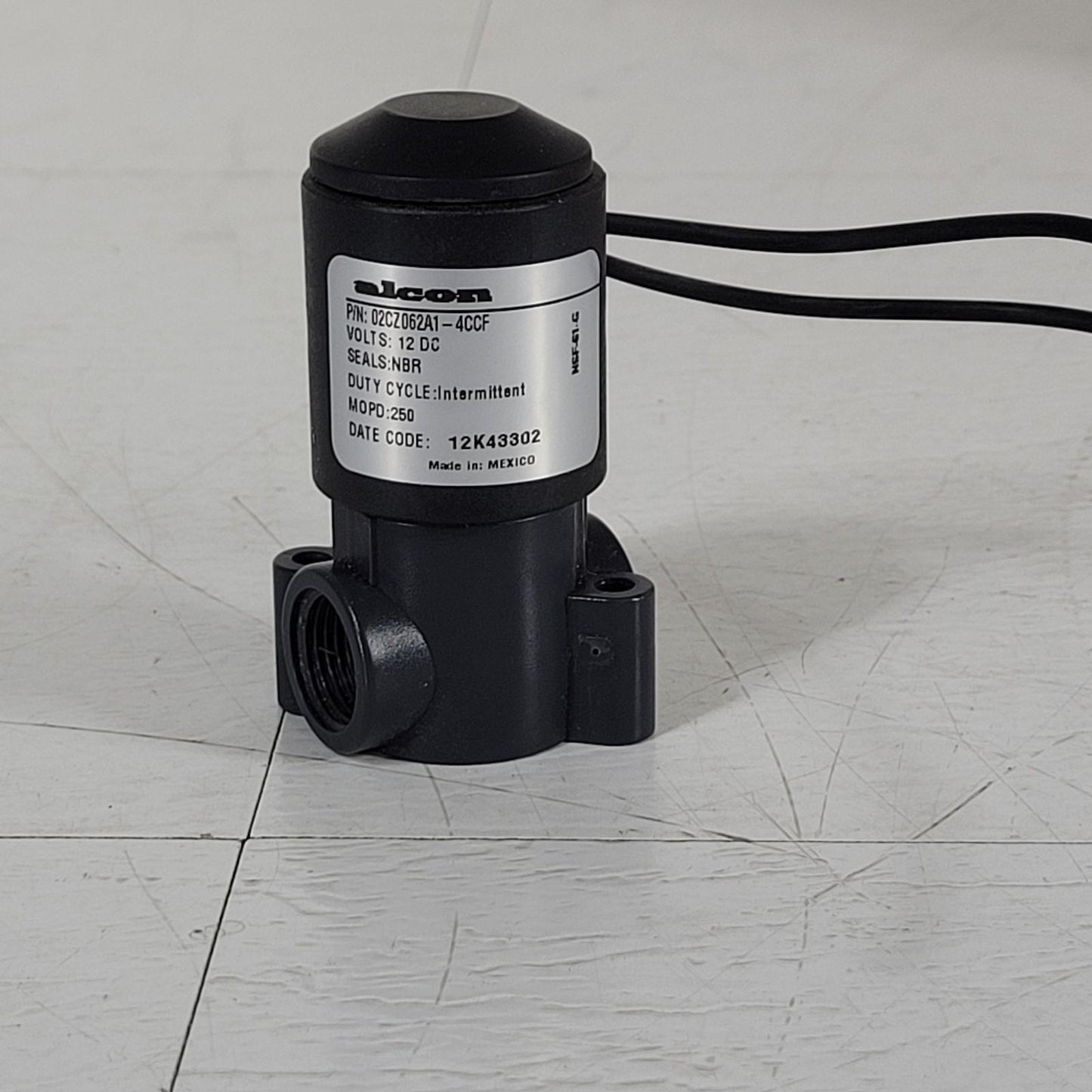 Alcon 02CZ062A1-4CCF Solenoid Valve 2 Way NC Delrin 3/8" Flow Factor 0.45 12 VDC