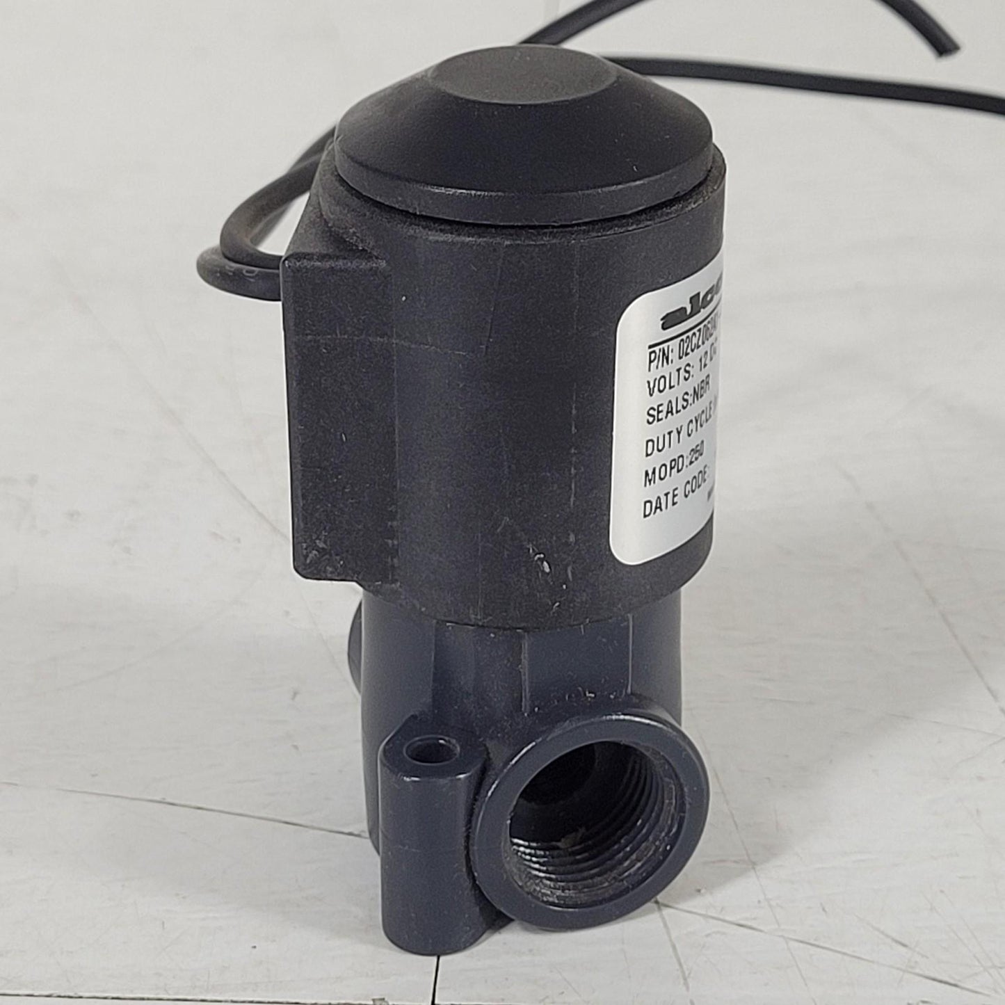 Alcon 02CZ062A1-4CCF Solenoid Valve 2 Way NC Delrin 3/8" Flow Factor 0.45 12 VDC