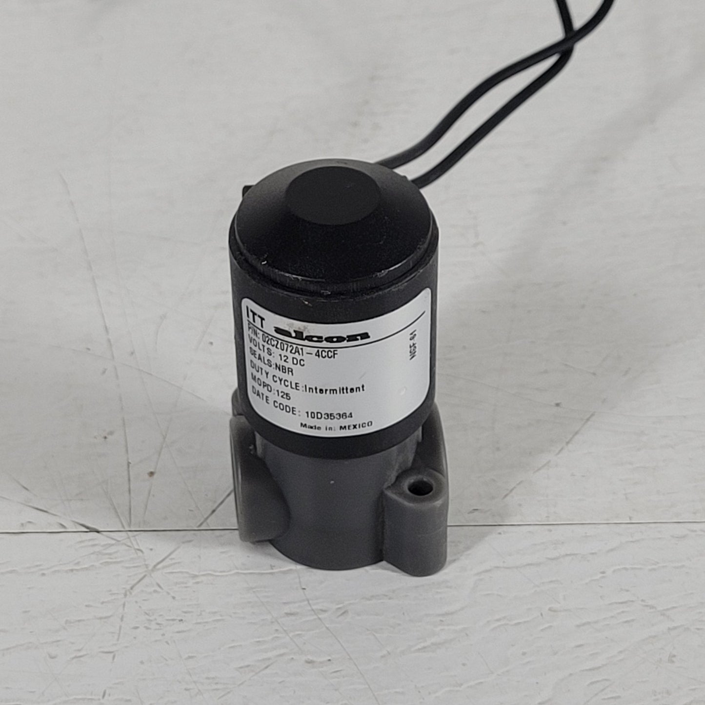 Alcon 02CZ072A1-4CCF Solenoid Valve 2 Way NC Delrin 3/8" Flow Factor 0.45 12 VDC