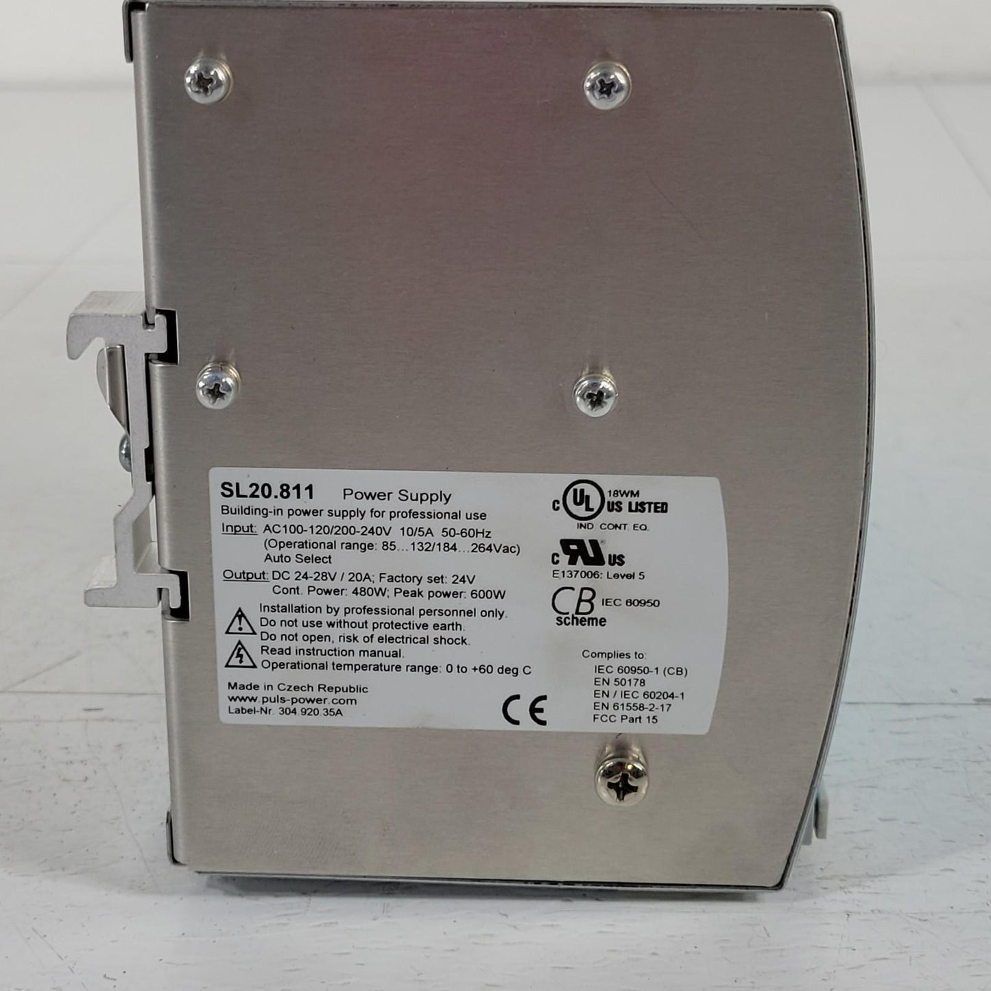 Puls SL20 Power Supply 24V DC 20A Electronically Protected SL20.811