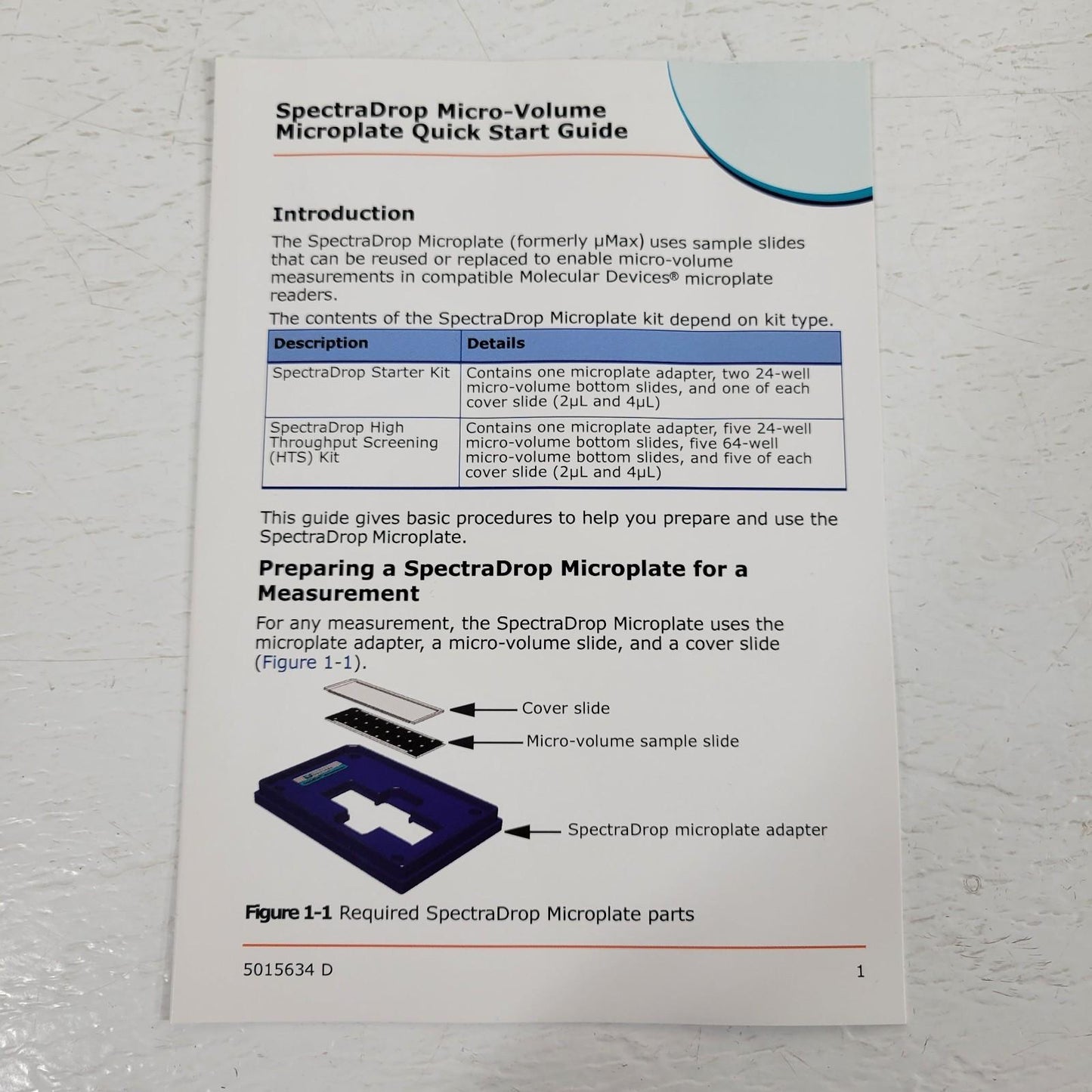 Molecular Devices 0200-6262 SpectraDrop Micro-Volume Starter Kit 24-Well Plate