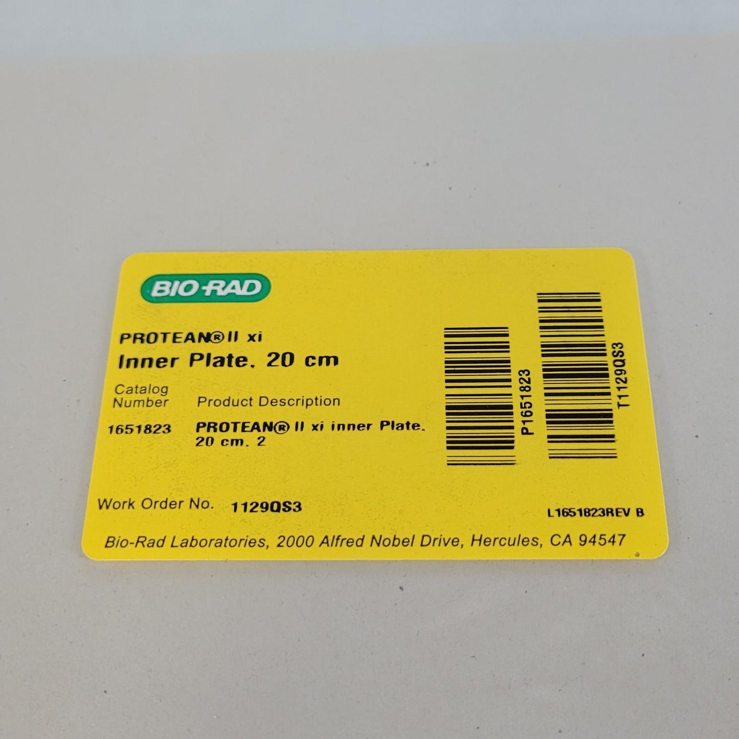 BIO RAD 1651823 Protean II xi Inner Plate 20 x 20cm for Electrophoresis Cells