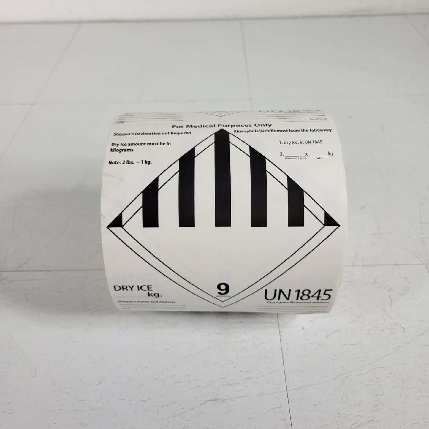 PARTIAL Uline S-2844 D.O.T. Hazard Labels Misc 9 Dry Ice 6 x 6" Permanent Adhes