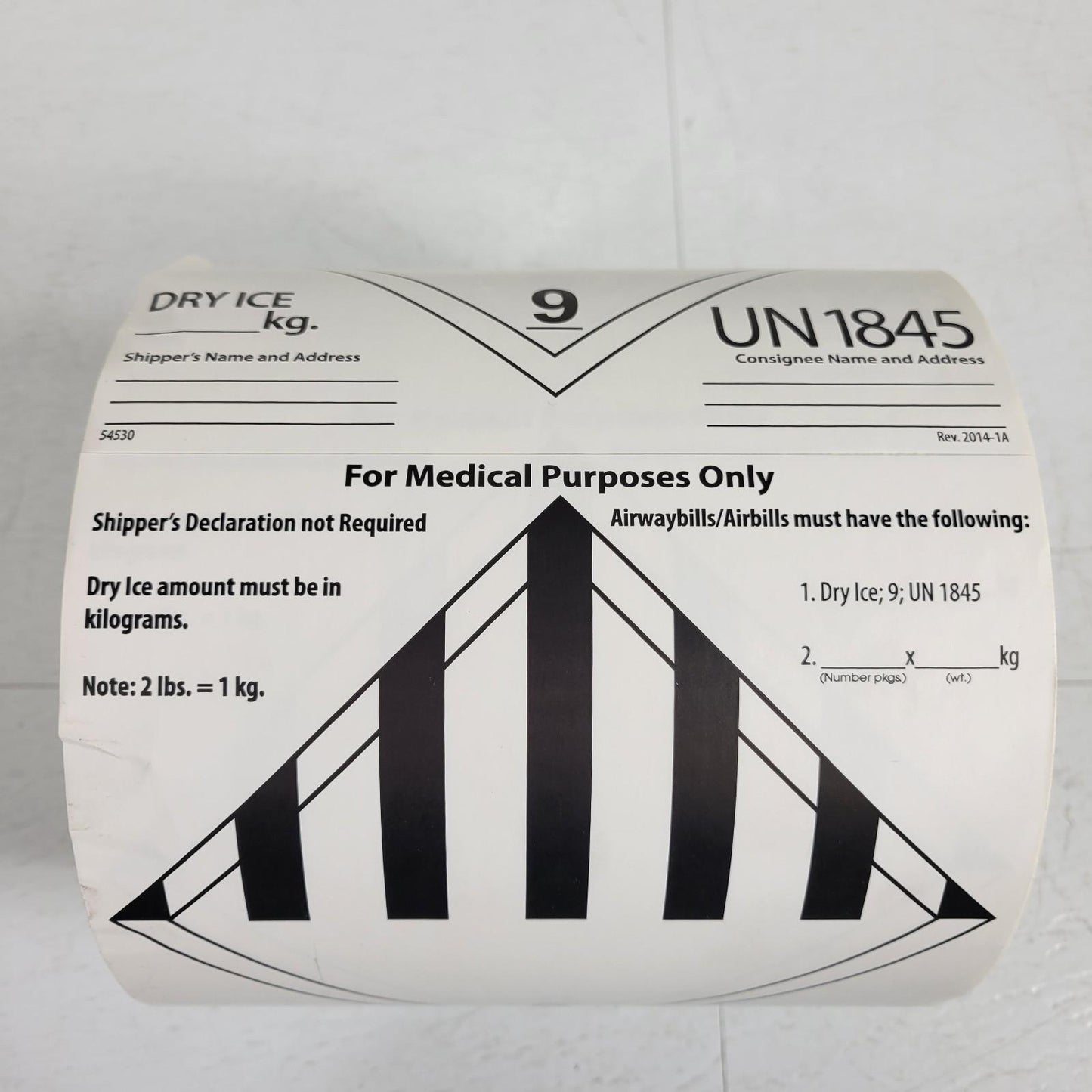 PARTIAL Uline S-2844 D.O.T. Hazard Labels Misc 9 Dry Ice 6 x 6" Permanent Adhes