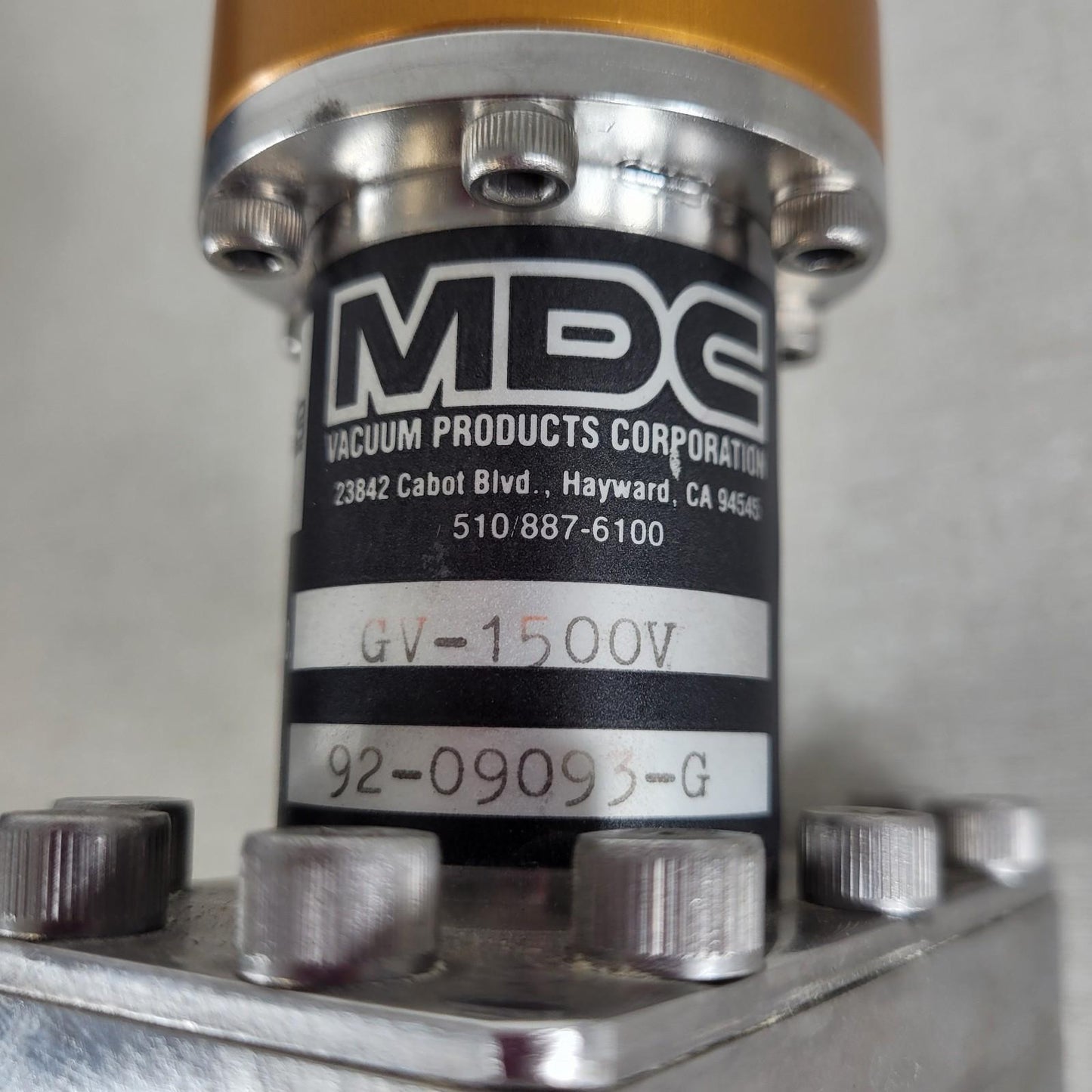 MDC GV-1500V Manual Gate Valve DN35CF 2.75" CF35 Conflat CF High Vacuum UHV